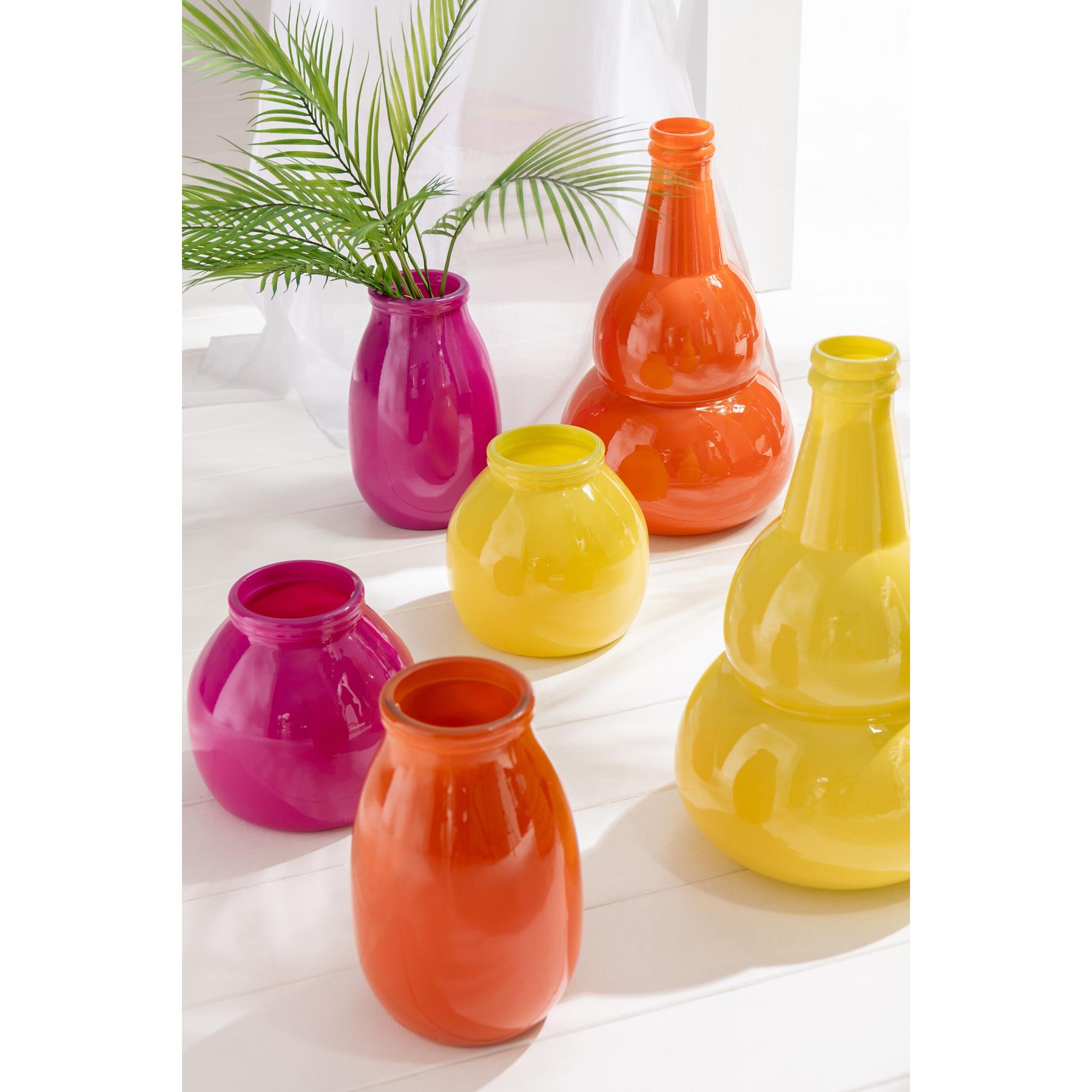 J-Line vaas - glas - oranje - large - Ø 17.5 cm