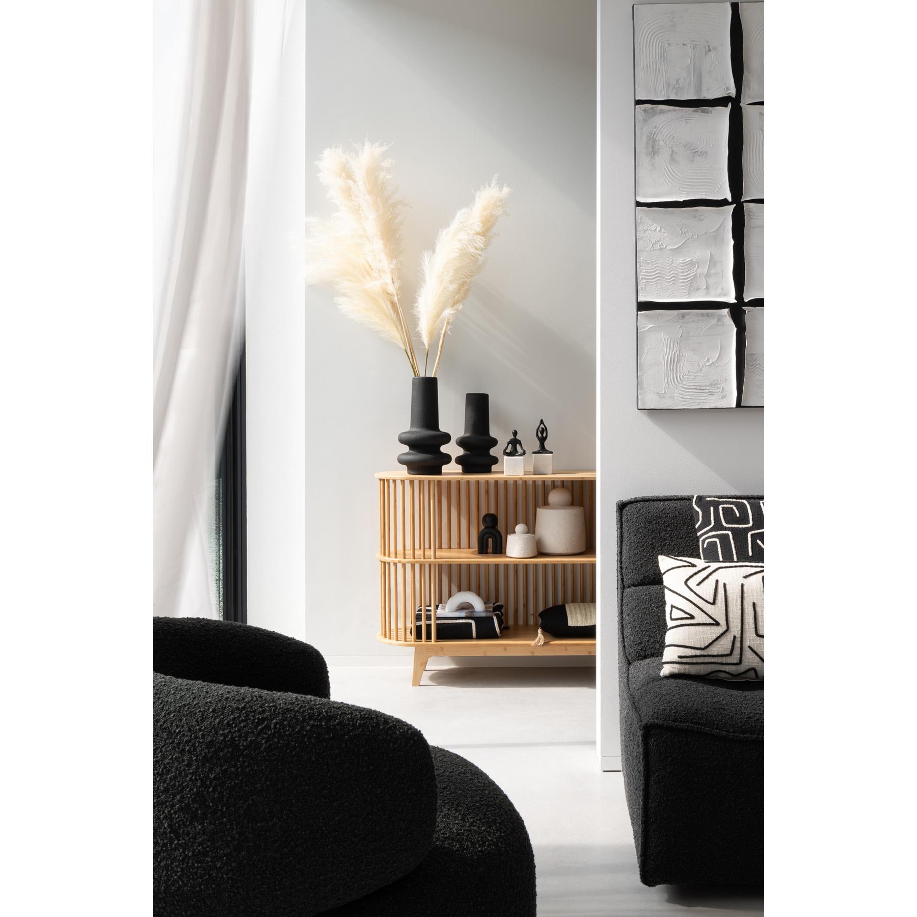 J-Line vaas Lyra - keramiek - zwart - large - 39 cm hoog