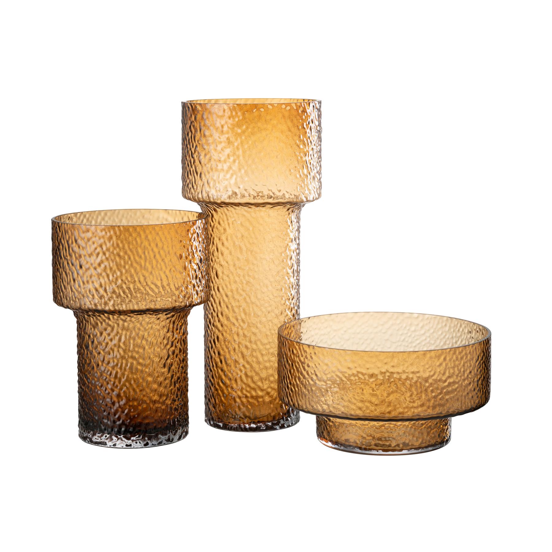 J-Line vaas Laag Betty - glas - bruin - 45 cm hoog