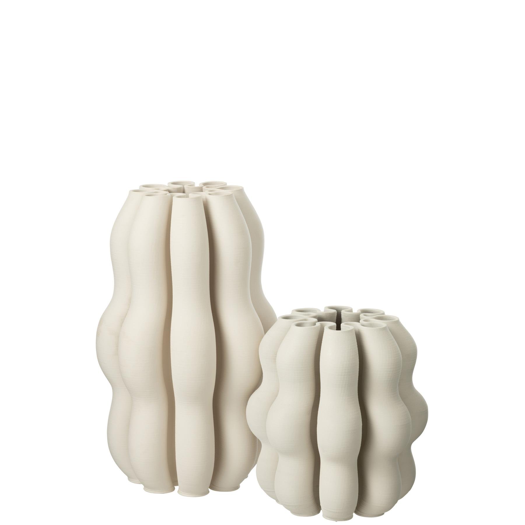 J-Line vaas Naos - keramiek - beige - large - 40 cm hoog