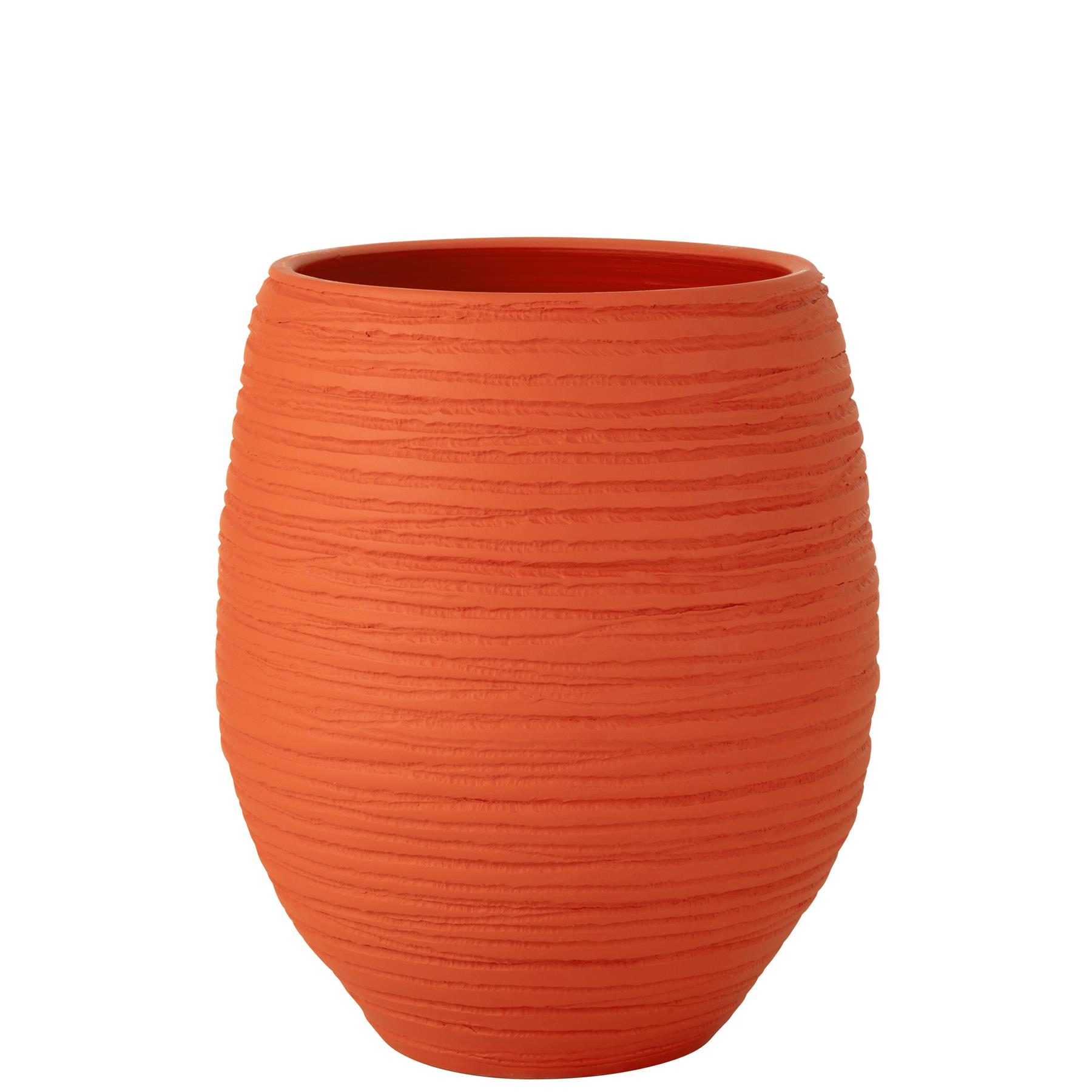 J-Line bloempot Fiesta - keramiek - oranje - large - Ø 44 cm