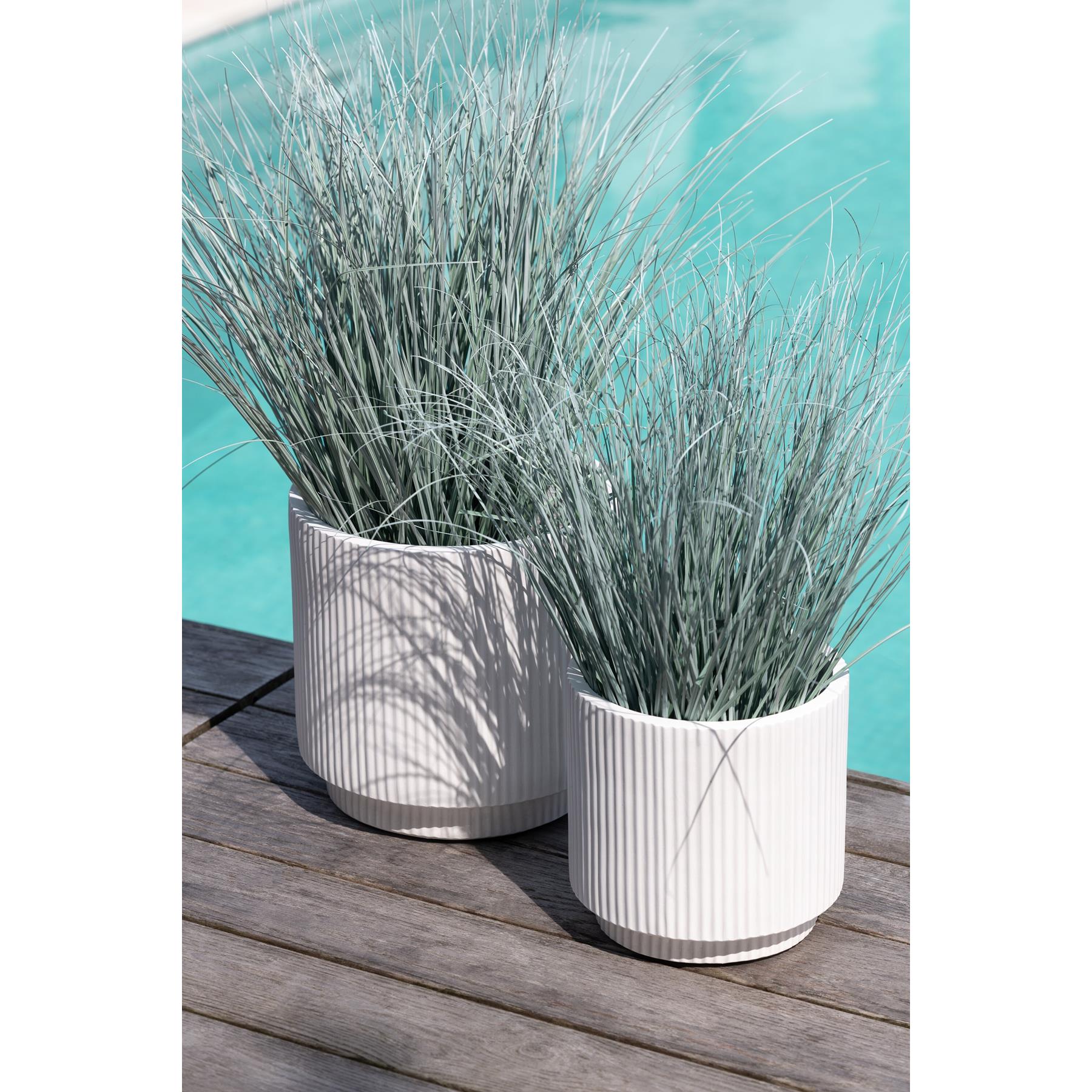 J-Line bloempot Misty - keramiek - wit - 3 stuks - Ø 37 cm