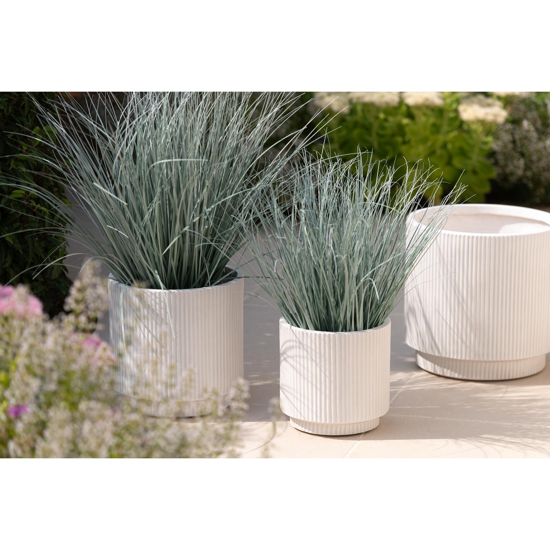 J-Line bloempot Misty - keramiek - wit - 3 stuks - Ø 37 cm