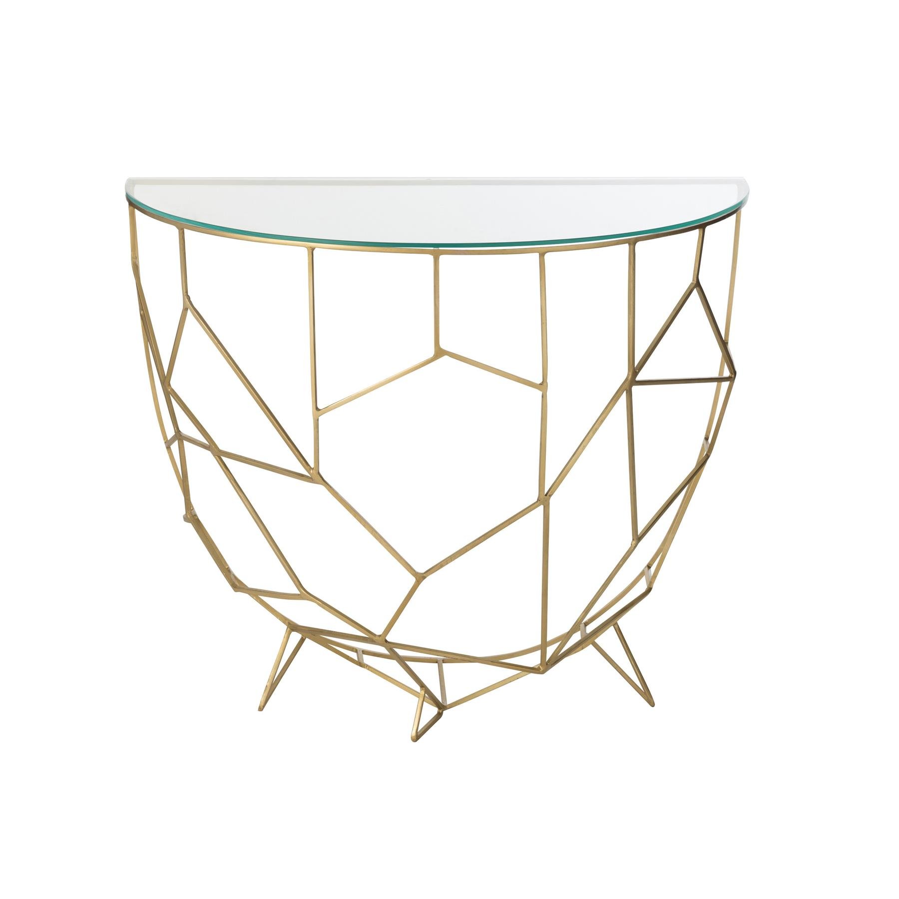 J-Line console Moza - metaal|glas - goud