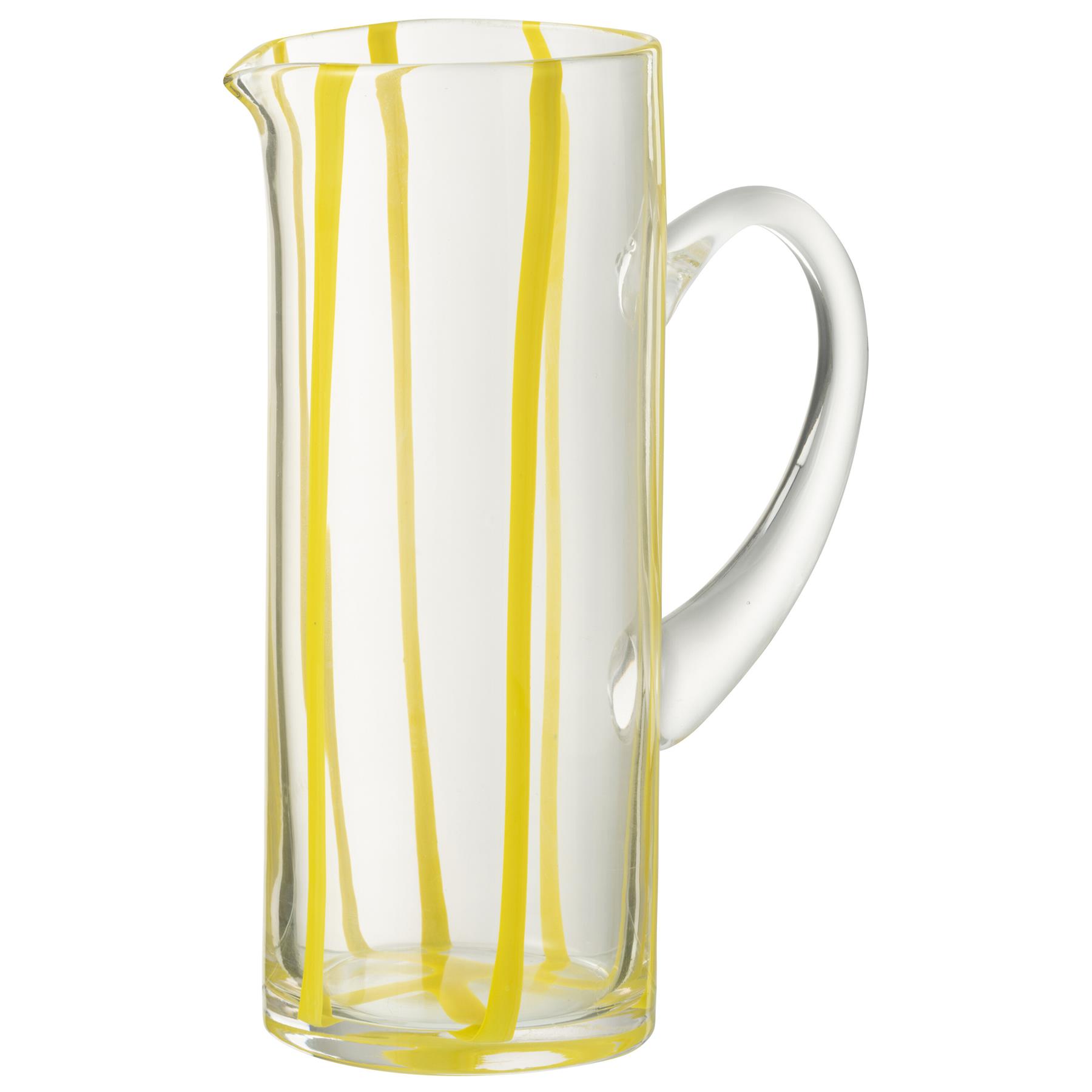 J-Line karaf Strepen - glas - transparant|geel