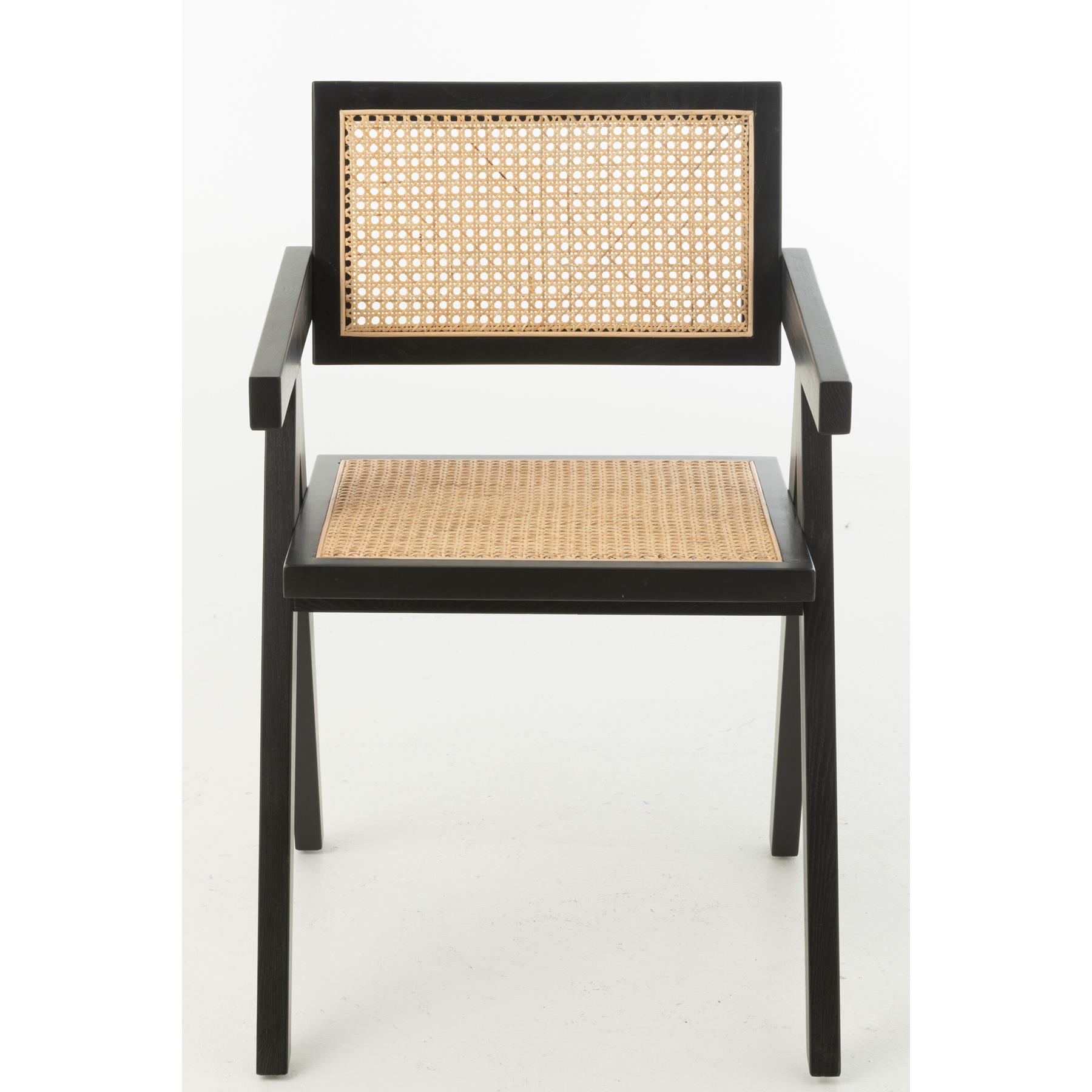J-Line stoel Rooster - essenhout|rotan - zwart