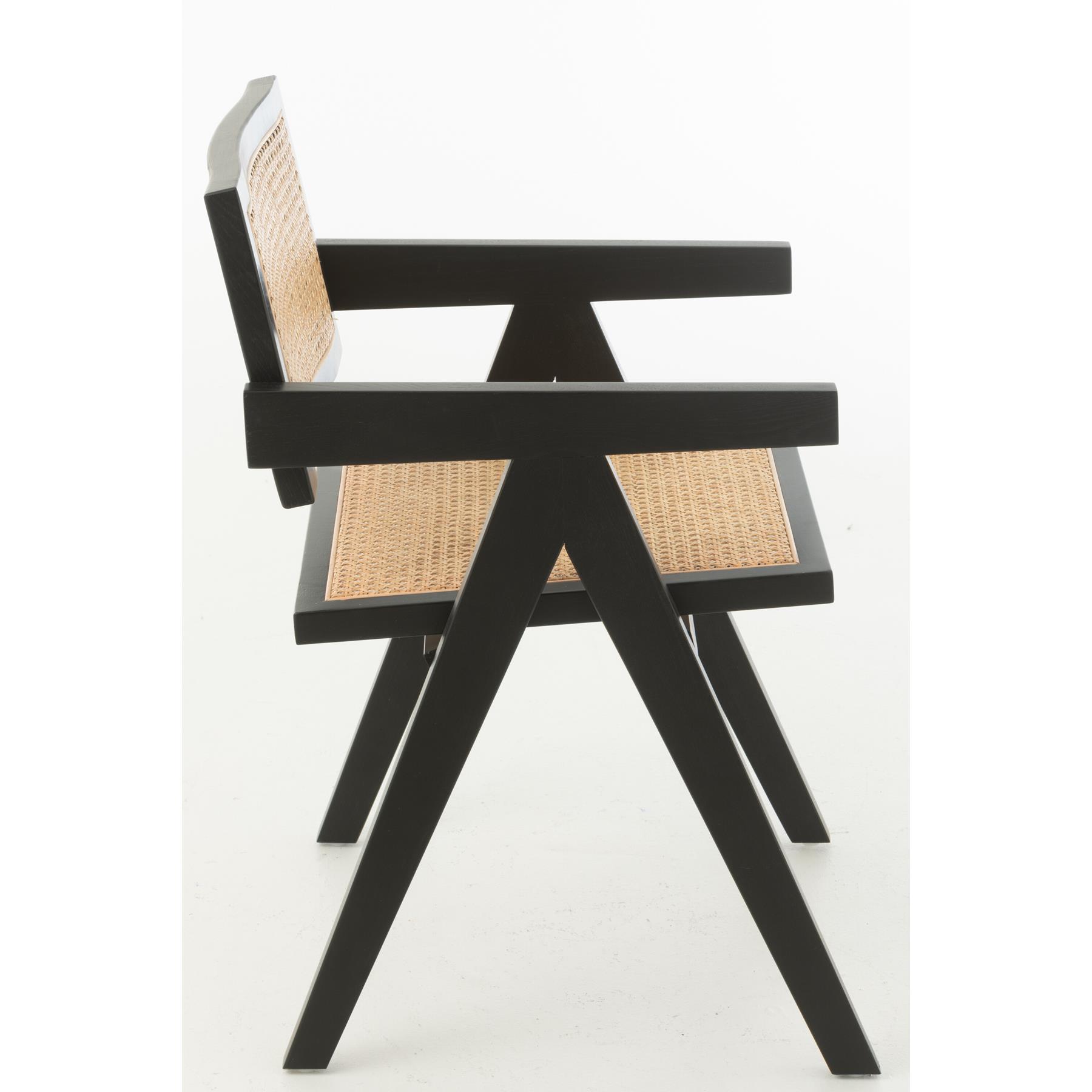 J-Line stoel Rooster - essenhout|rotan - zwart
