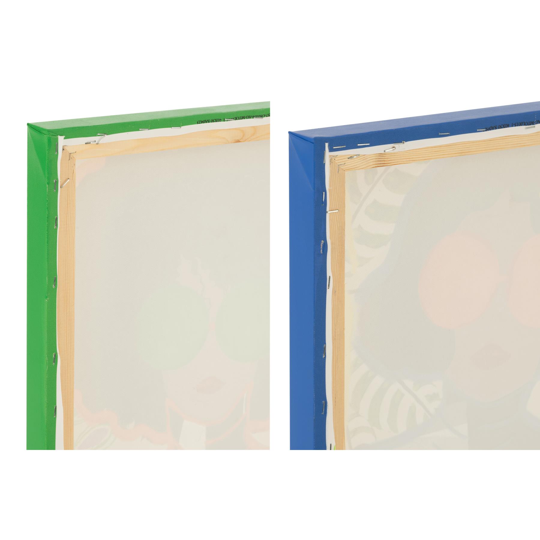 J-Line wanddecoratie Vrouw Popart - canvas - mix - small - 2 stuks