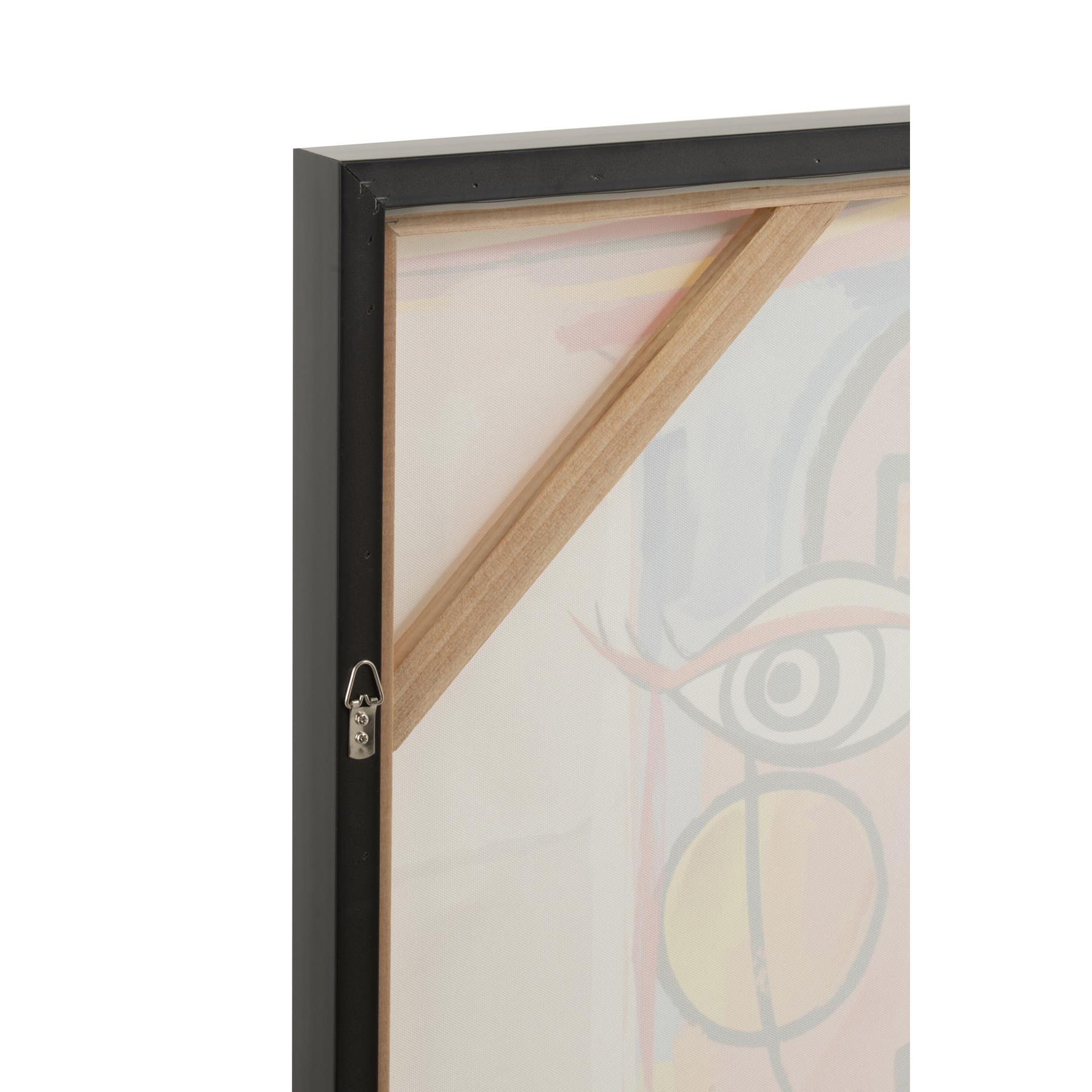 J-Line wanddecoratie Abstract Gezichten - canvas|verf - mix - 2 stuks