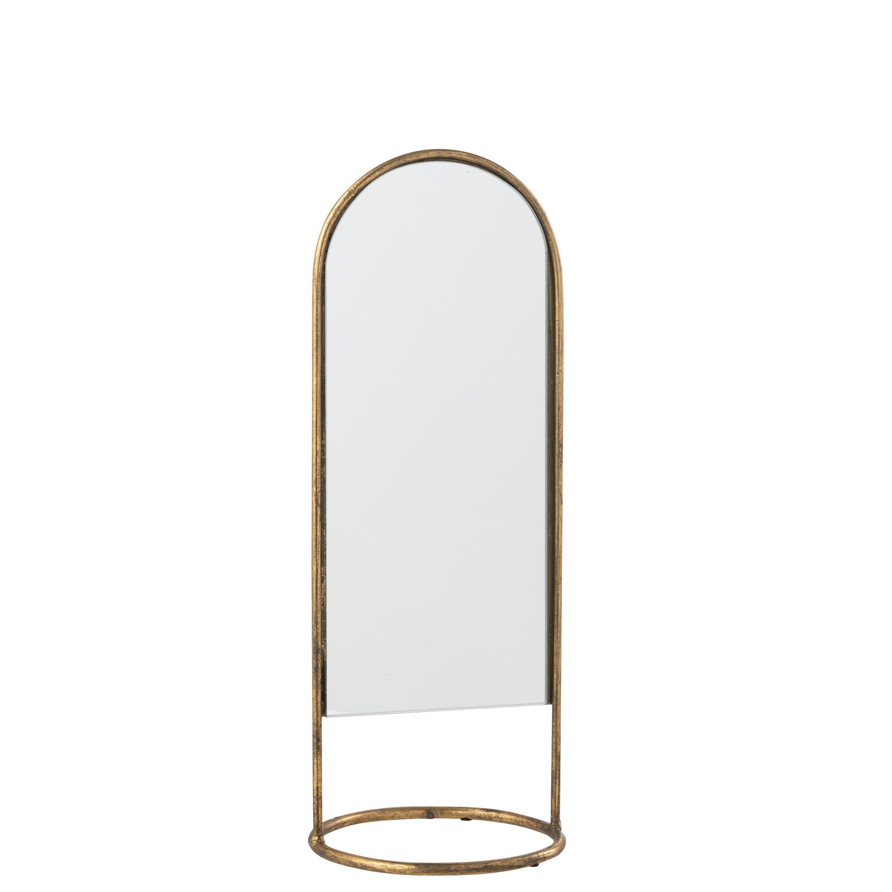 J-Line spiegel Op Voet Daisy - ijzer|glas - goud - 16.5 x 45 cm