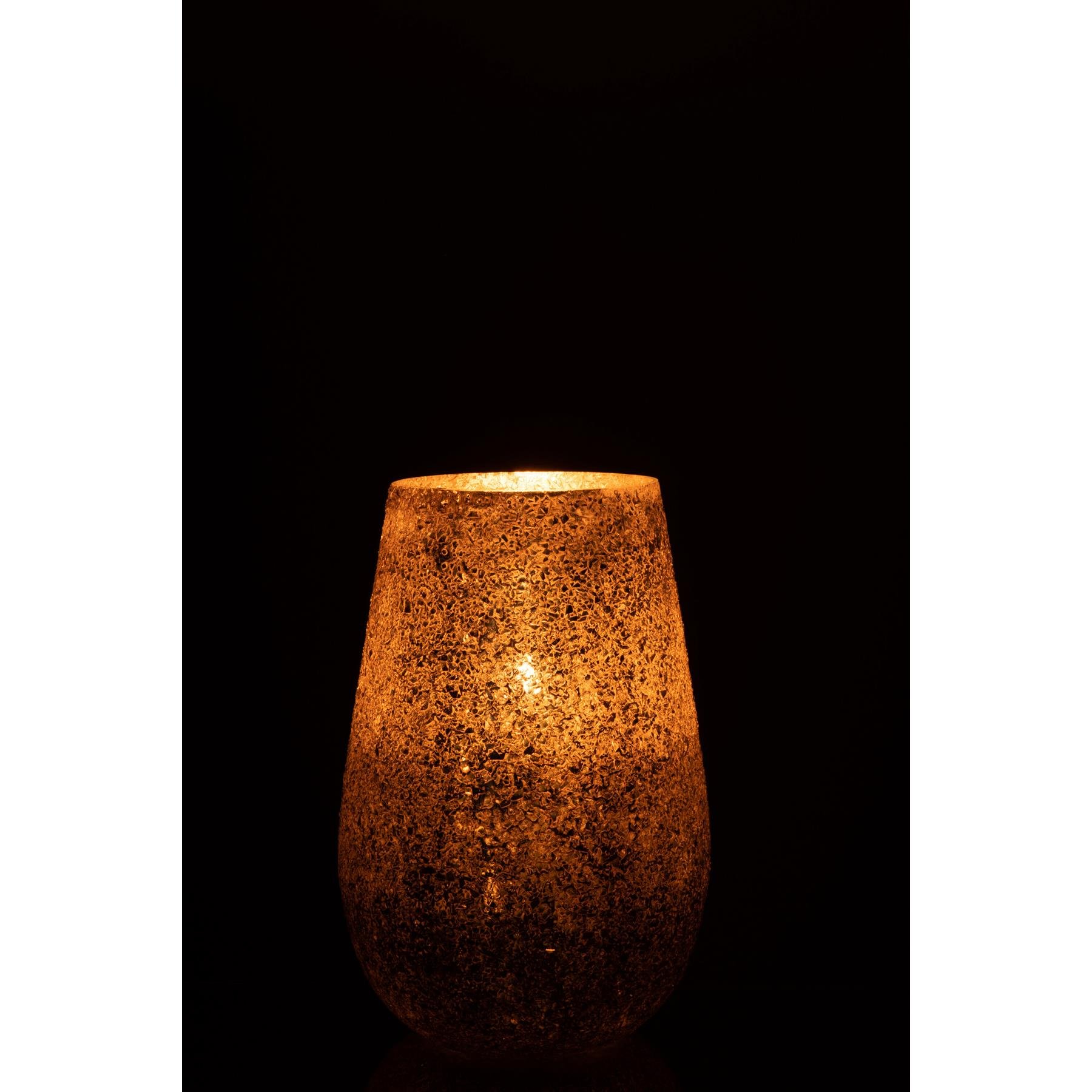 J-Line kaarshouder Glinstering - glas - goud - large