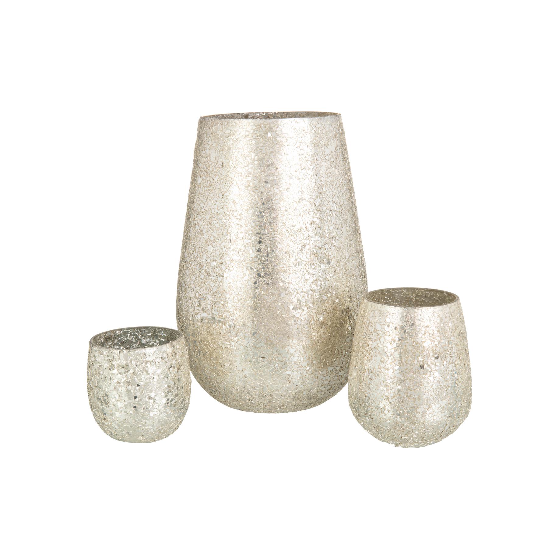 J-Line kaarshouder Glinstering - glas - goud - large