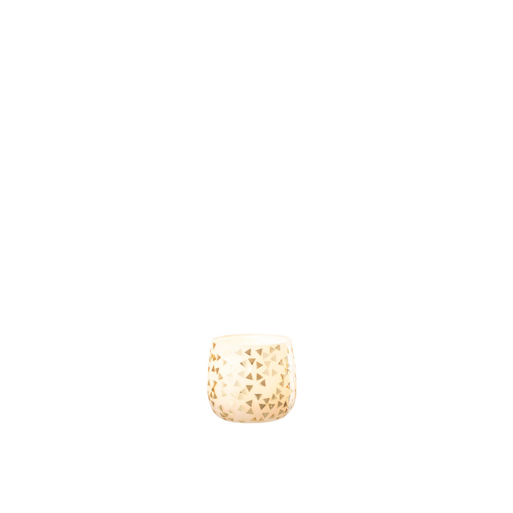 J-Line kaarshouder Driehoek - glas - wit|goud - small - 4 stuks