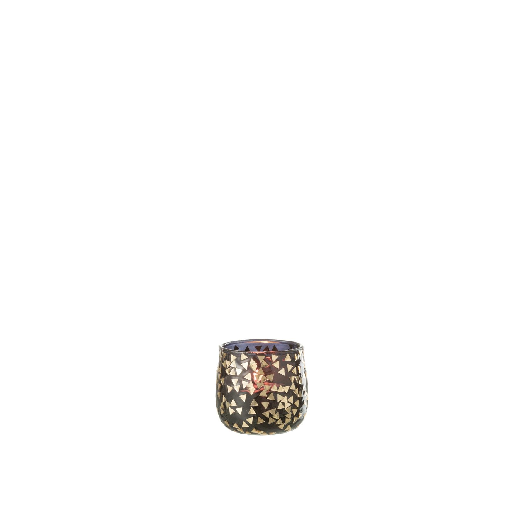 J-Line kaarshouder Driehoek - glas - zwart|goud - small - 4 stuks