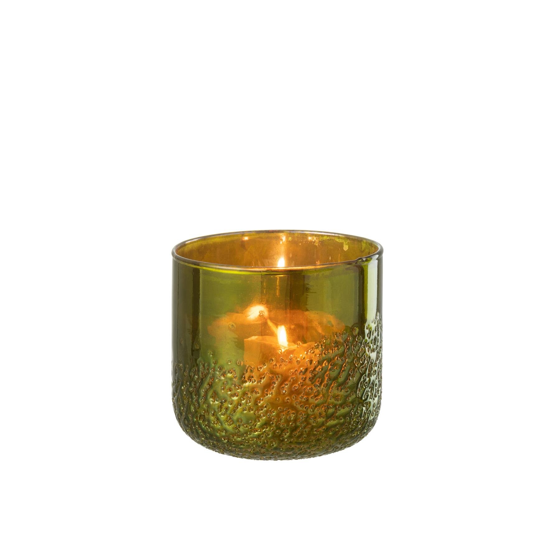 J-Line windlicht Spiegel - glas - groen - medium