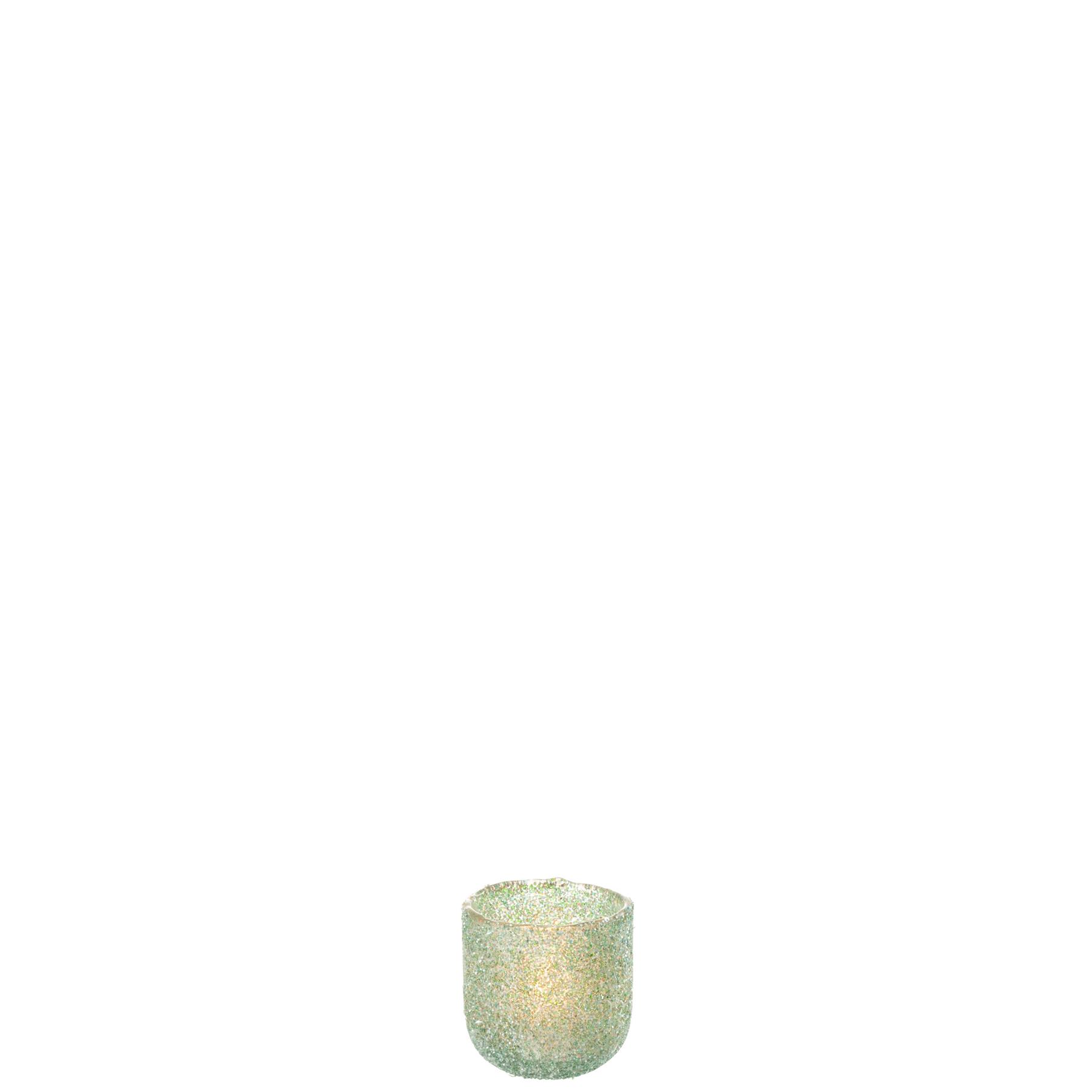 J-Line windlicht Fore - glas  - groen - small - 2 stuks