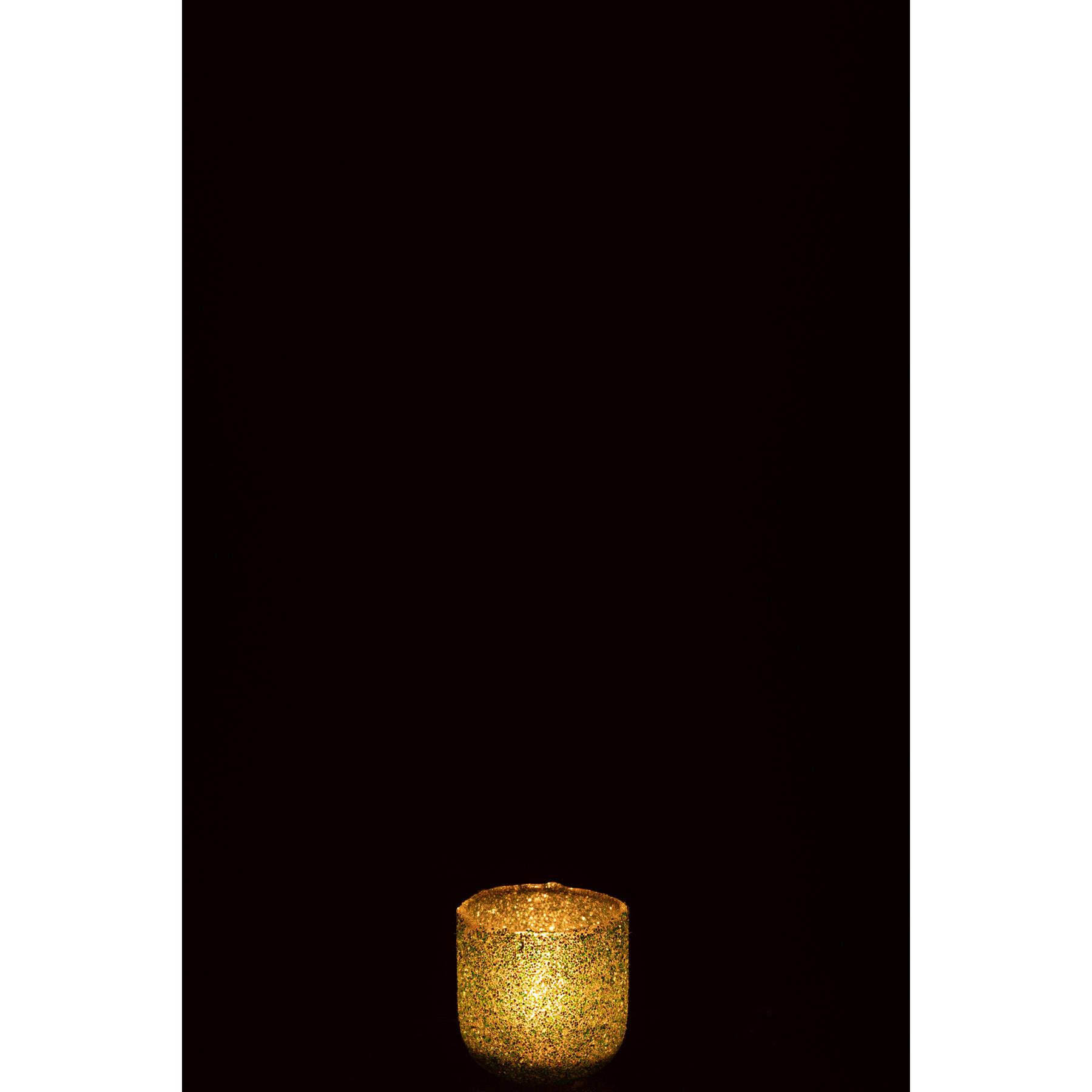 J-Line windlicht Fore - glas  - groen - small - 2 stuks