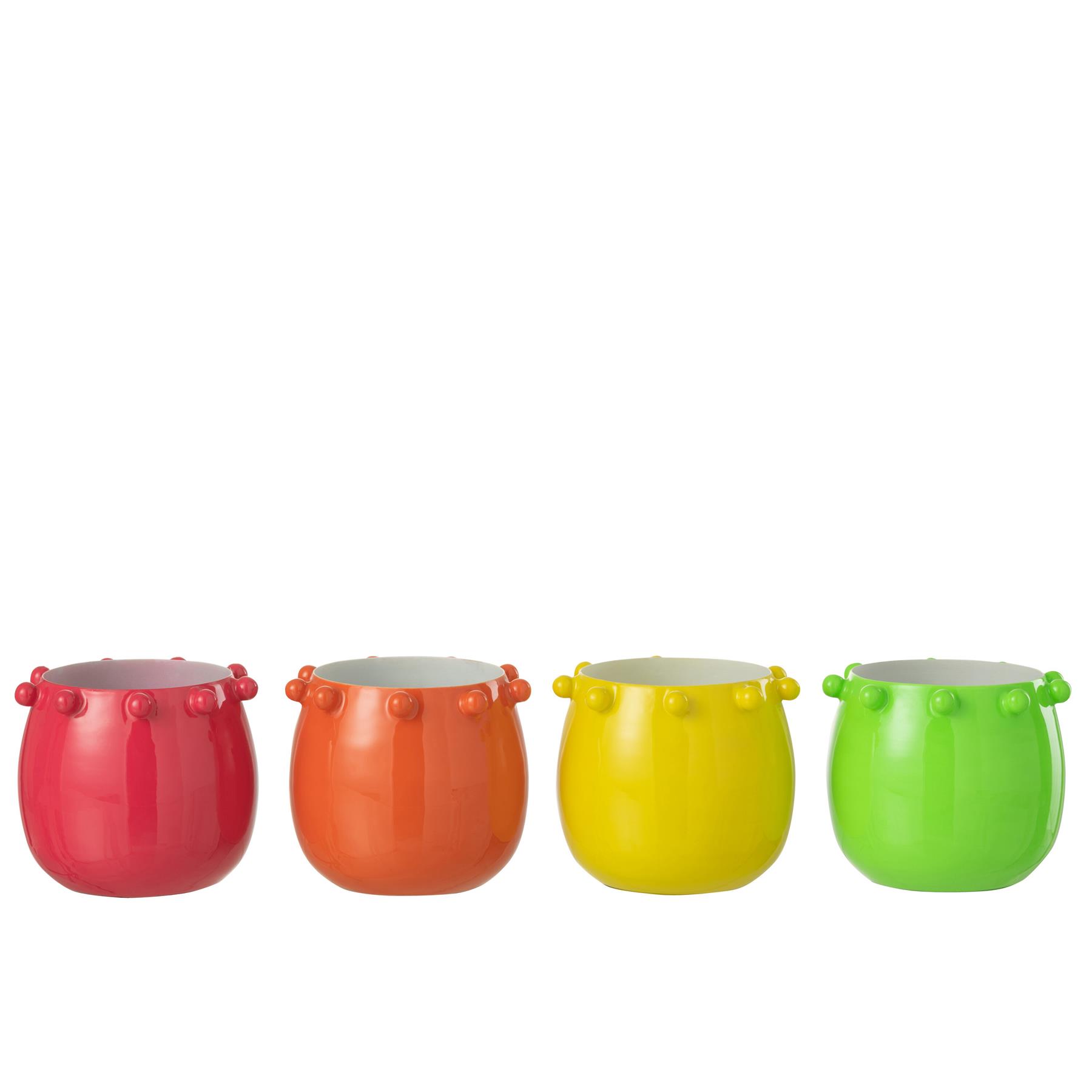 J-Line kaarshouder Cactus - metaal - mix - large - 4 stuks
