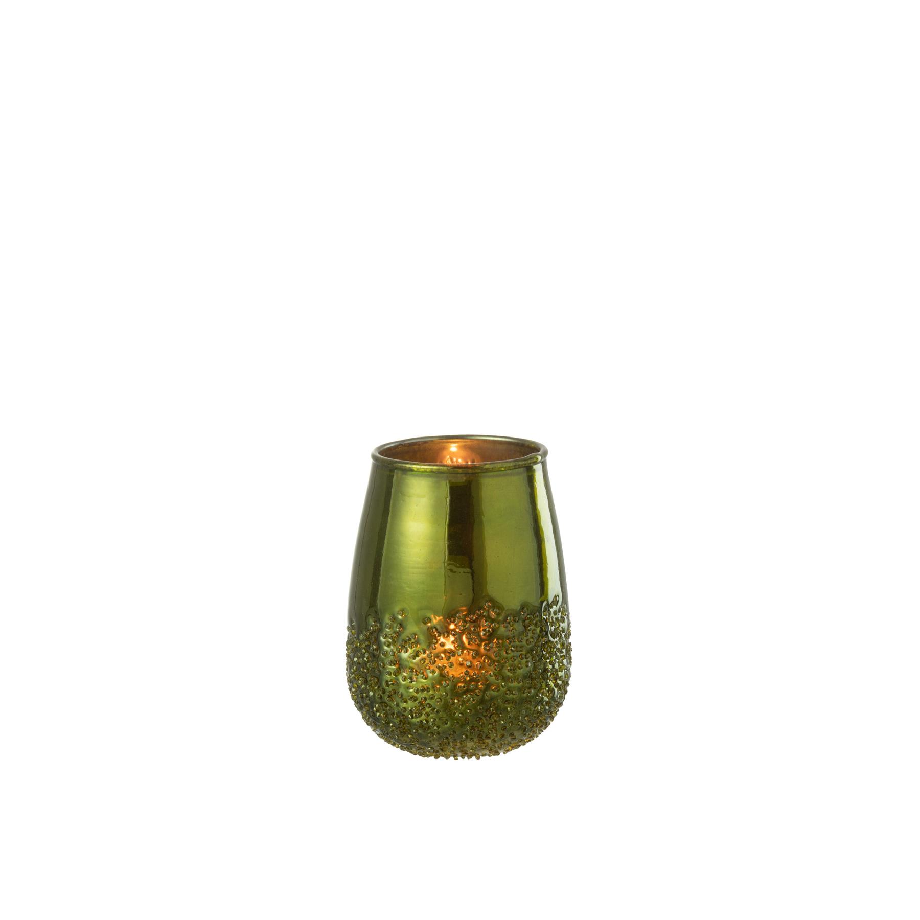 J-Line kaarshouder Spiegel - glas - groen - small - 2 stuks
