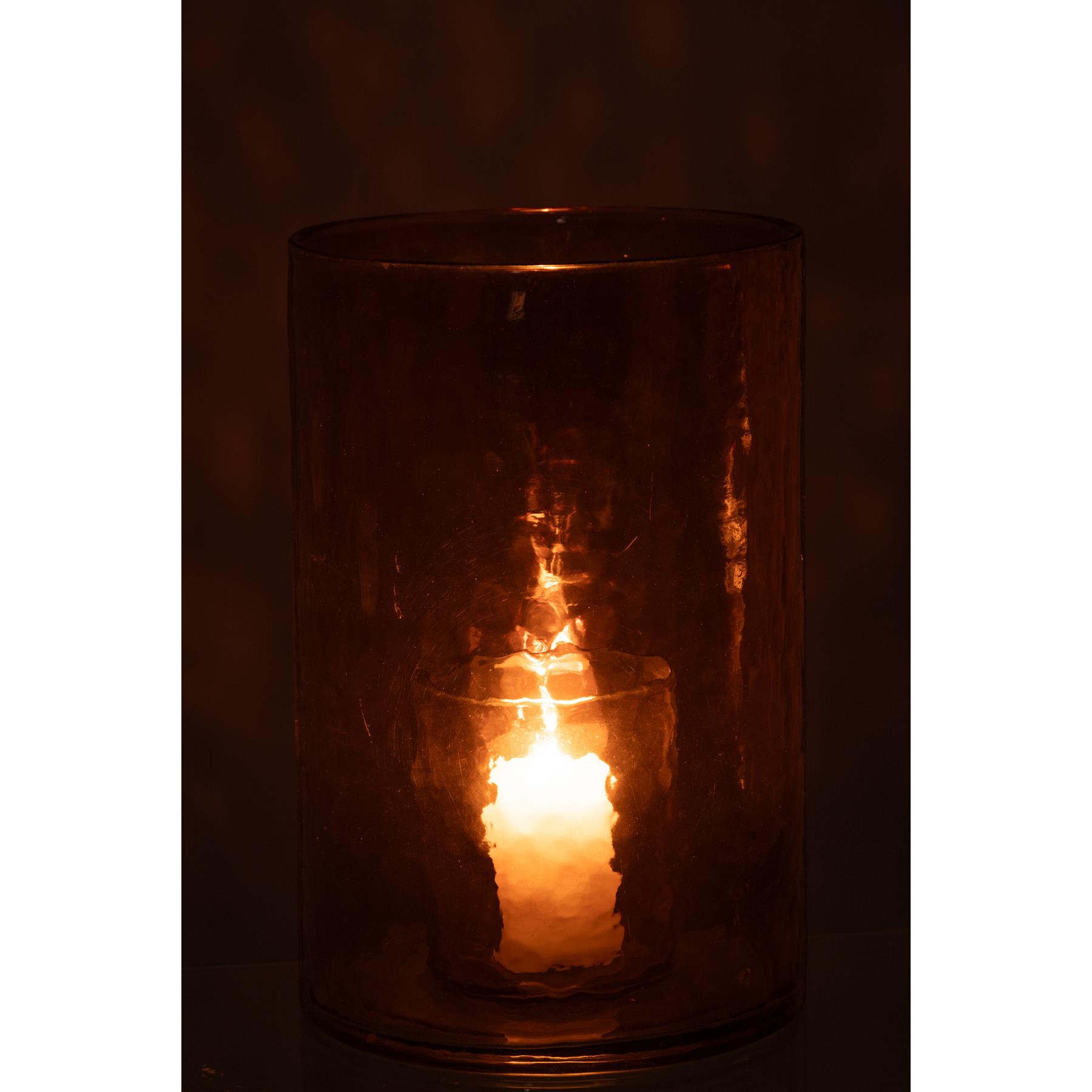 J-Line windlicht Dubbel - glas - oker - large
