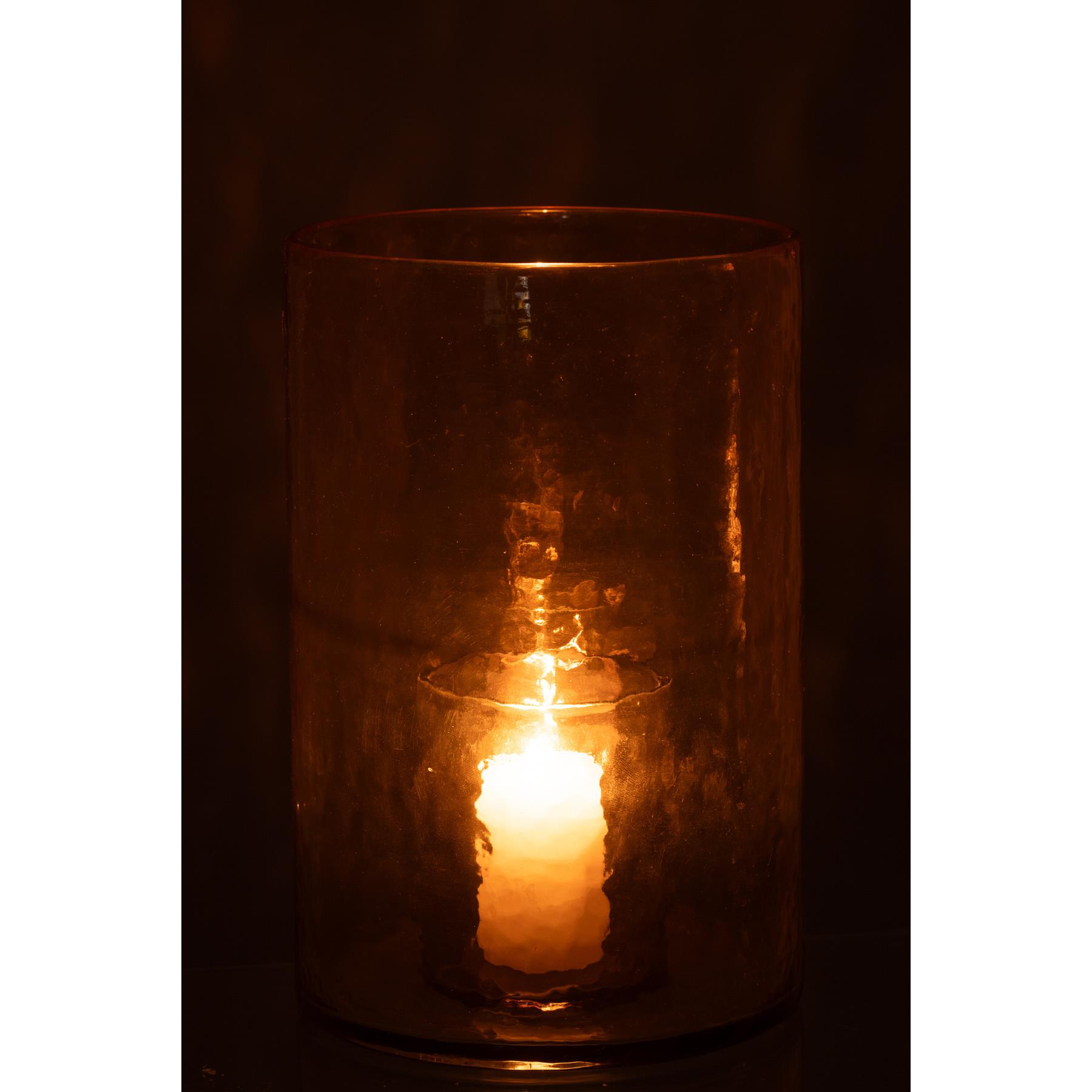 J-Line windlicht Dubbel - glas - geel - large