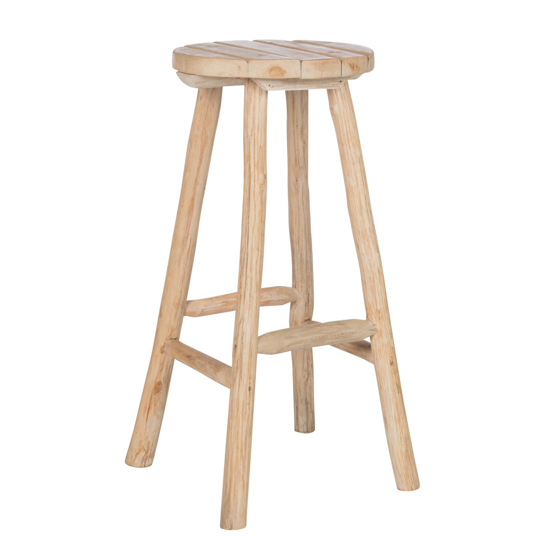 J-Line barkurk Rond Eik - hout - naturel