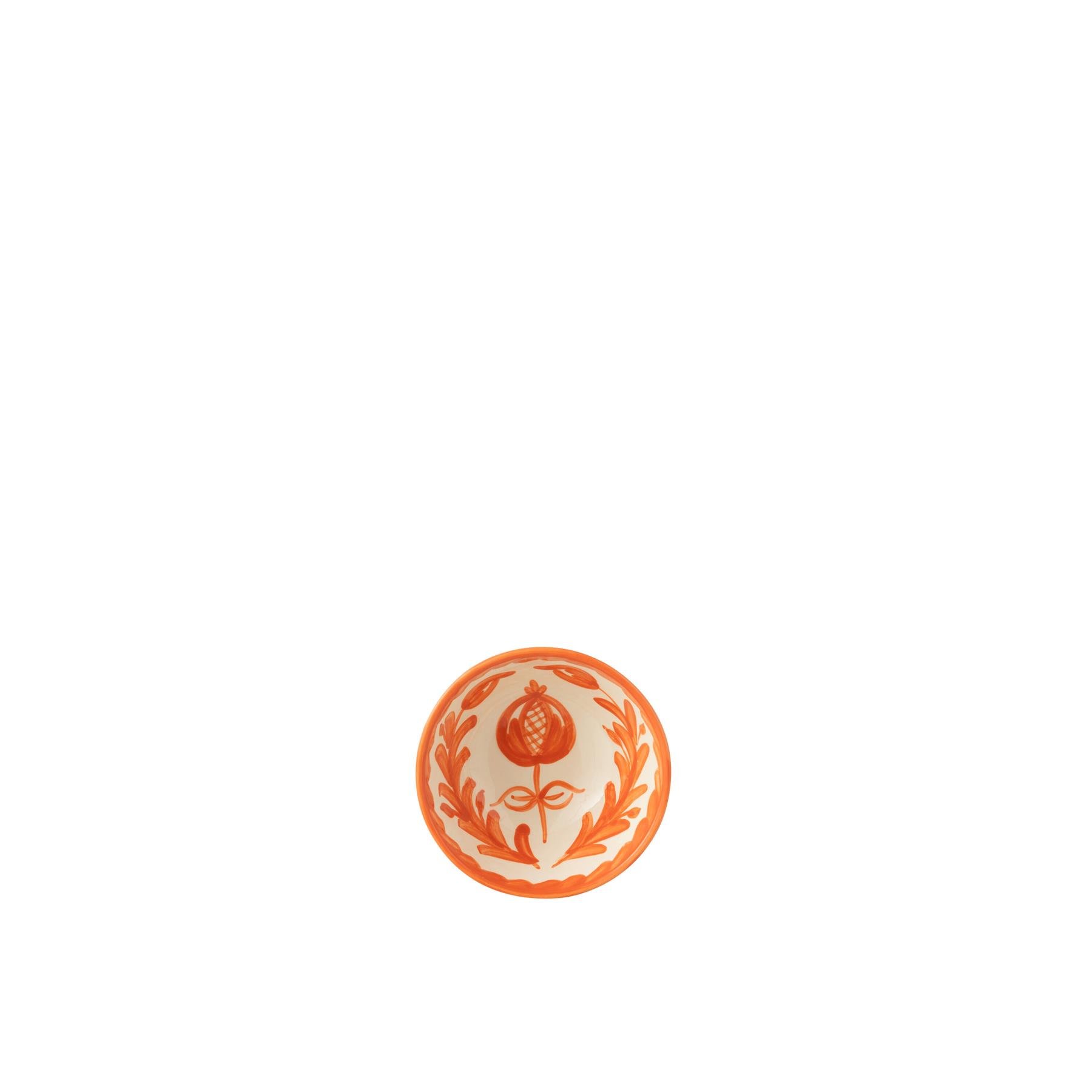 J-Line Bowl Granada High Ceramic White|Orange Small