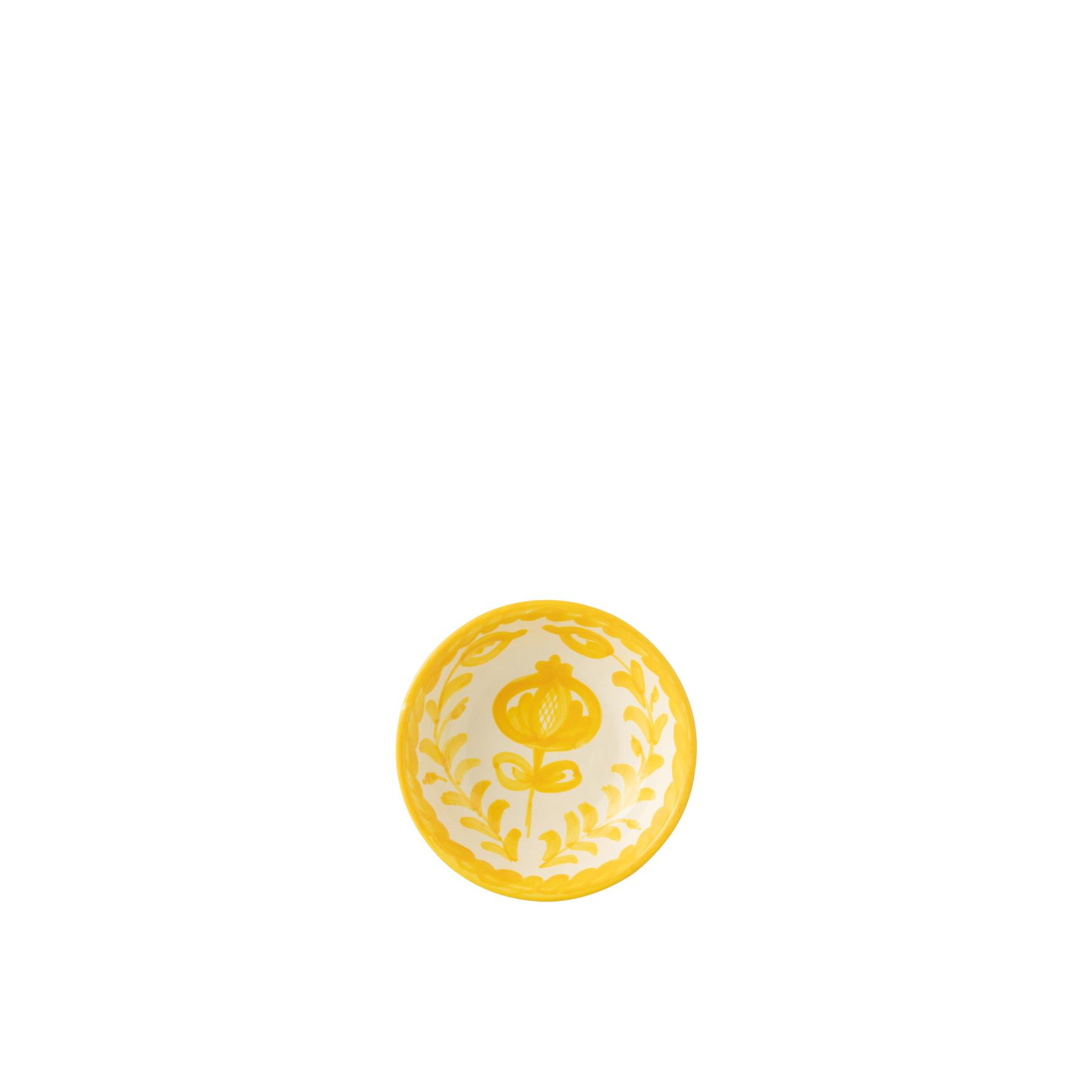 J-Line Bowl Granada Low Ceramic White|Yellow Small