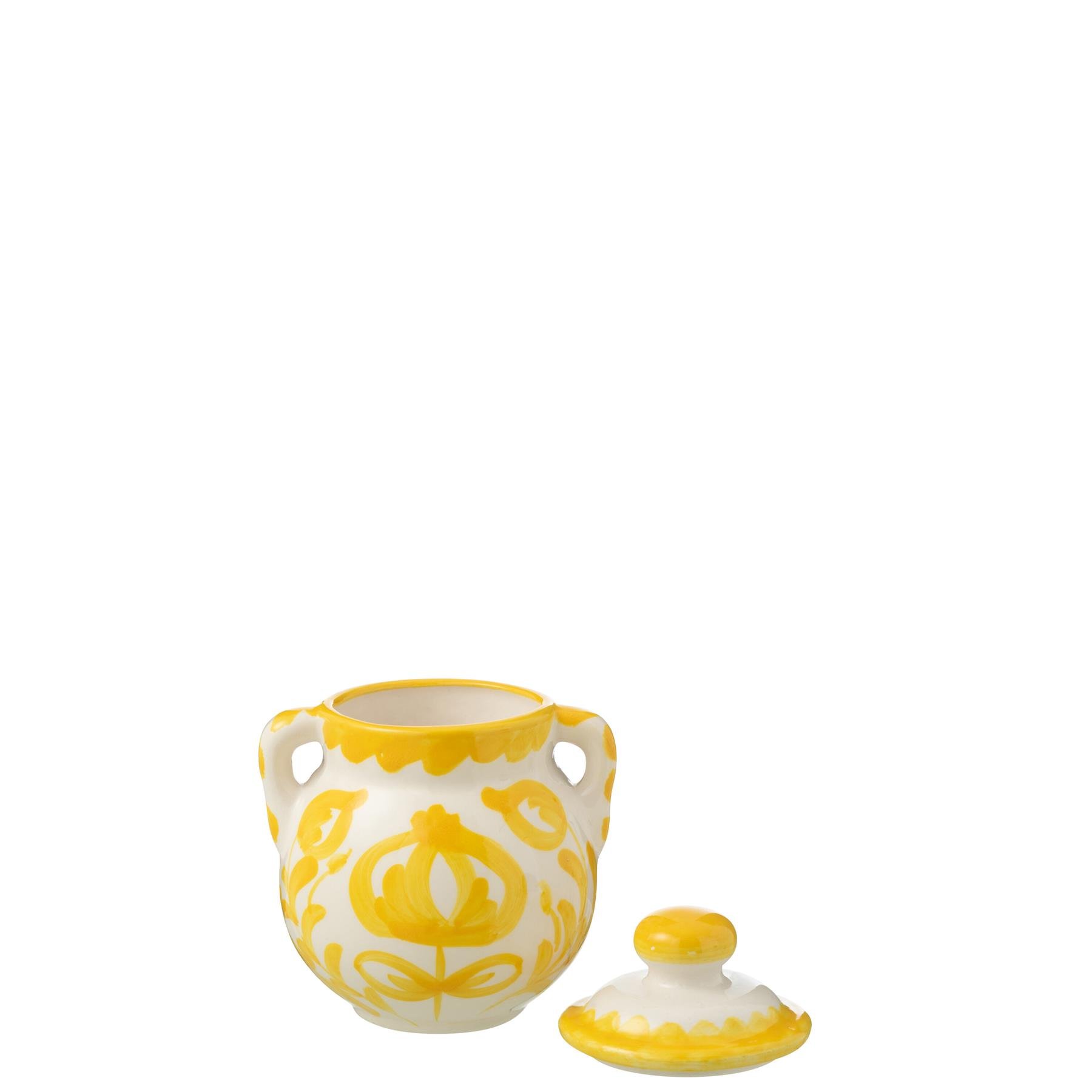 J-Line Jar Granada Ceramic White|Yellow