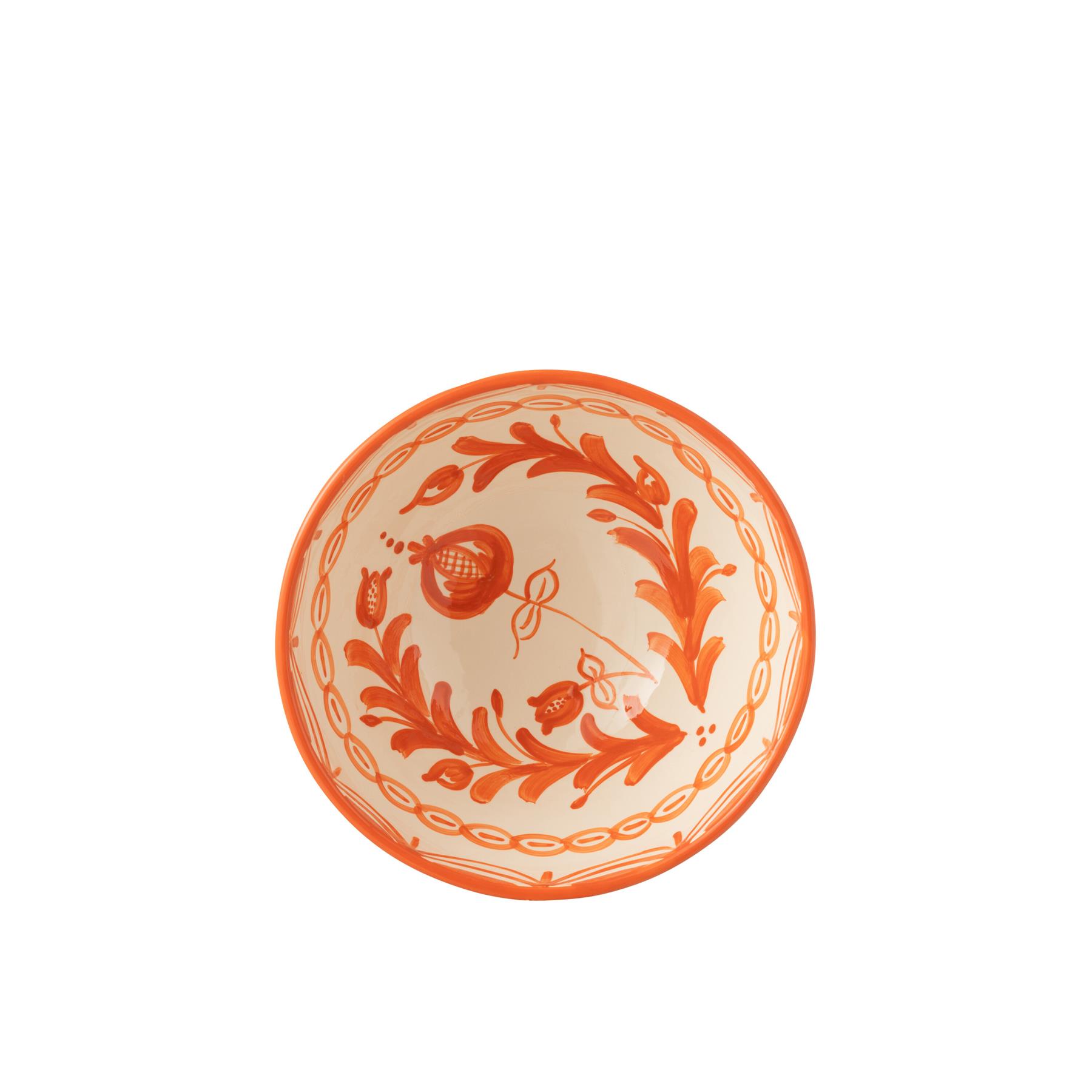 J-Line Bowl Granada High Ceramic White|Orange Large