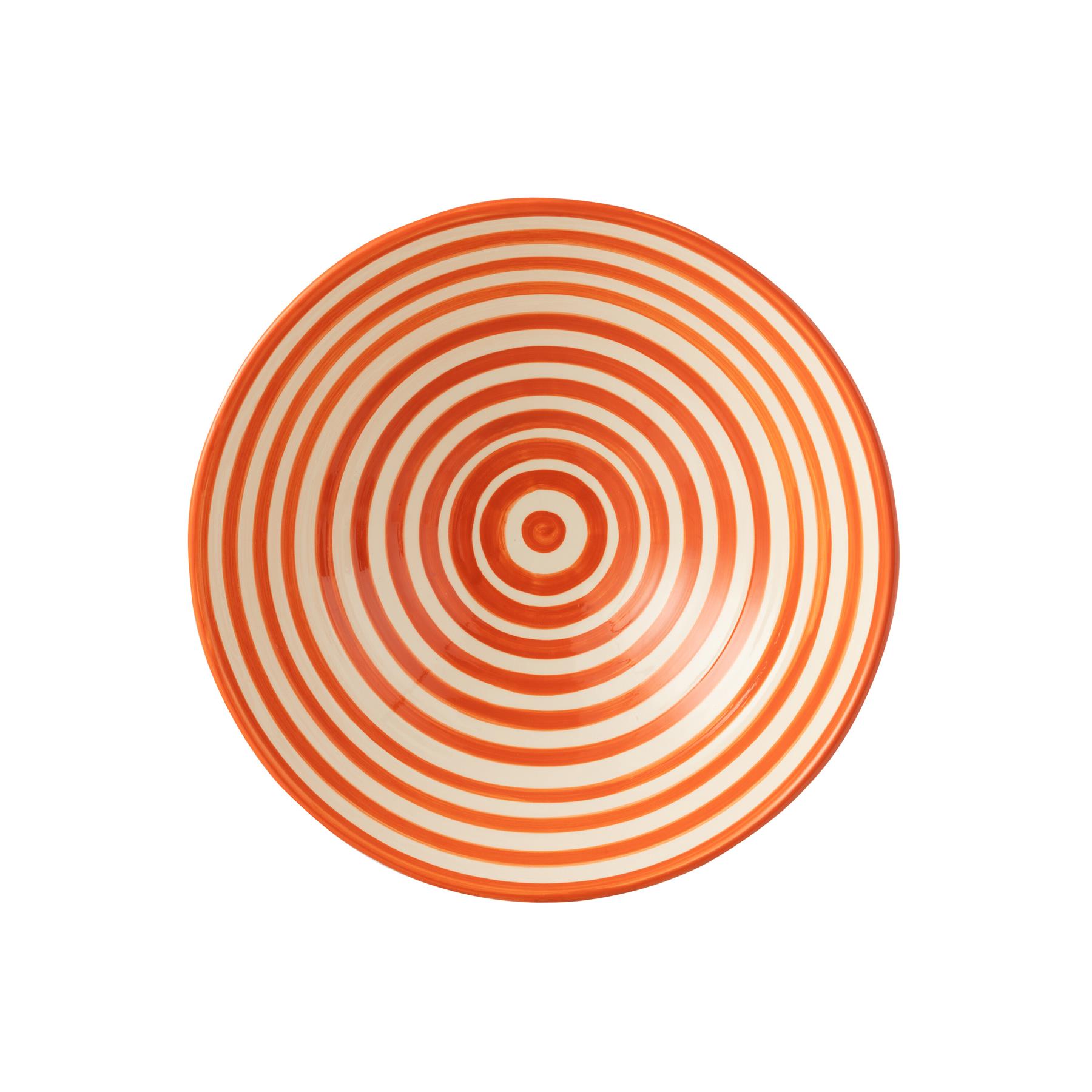 J-Line Lebrillo Bowl Granada Stripes Ceramic White|Orange