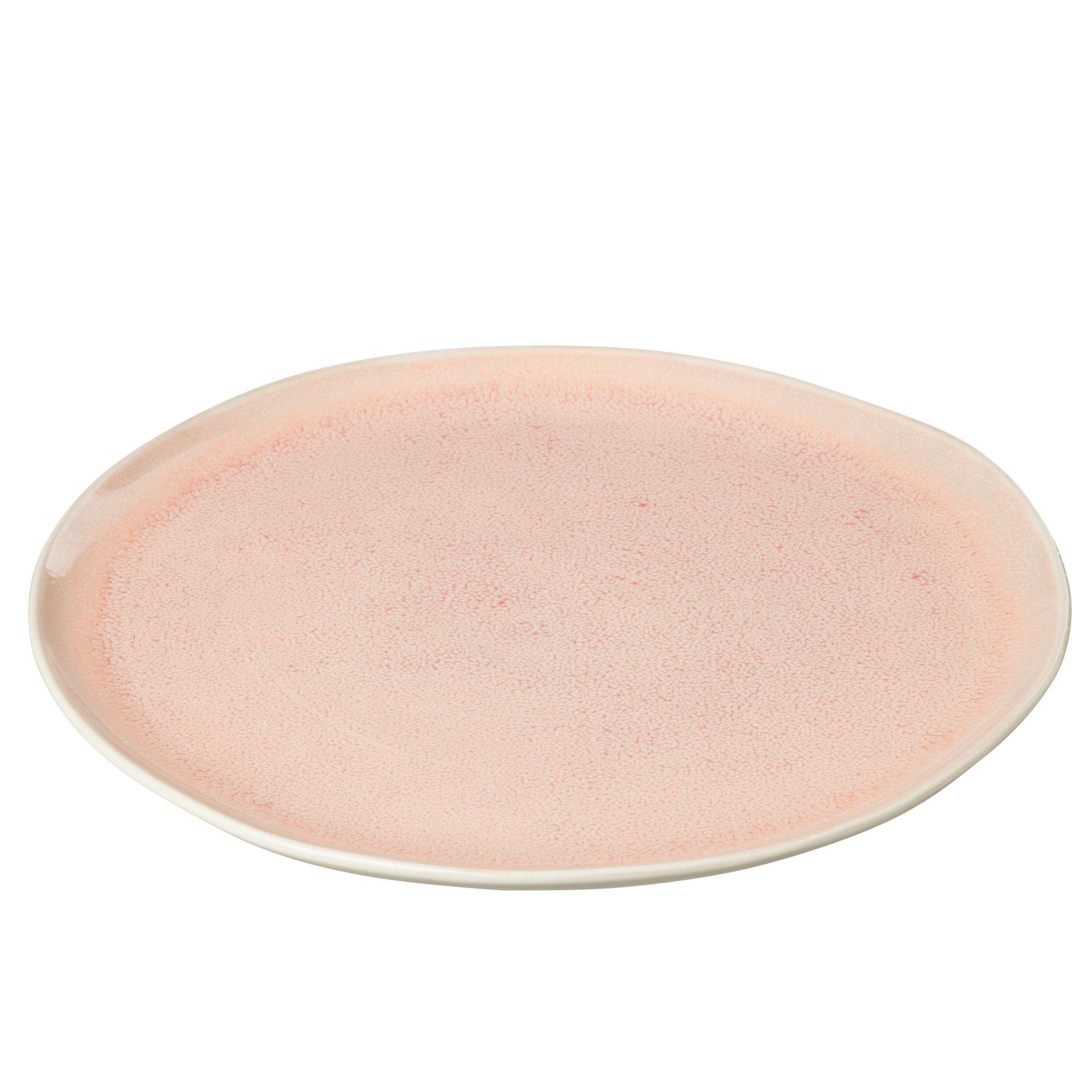 J-Line bord Lara - porselein - zalm - large - 6 stuks