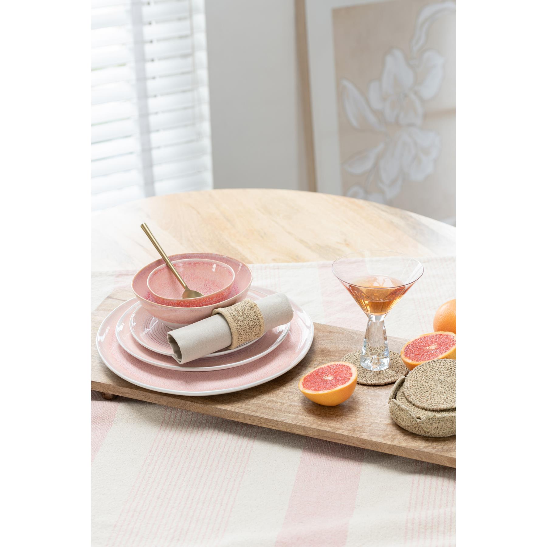 J-Line bord Lara - porselein - zalm - large - 6 stuks