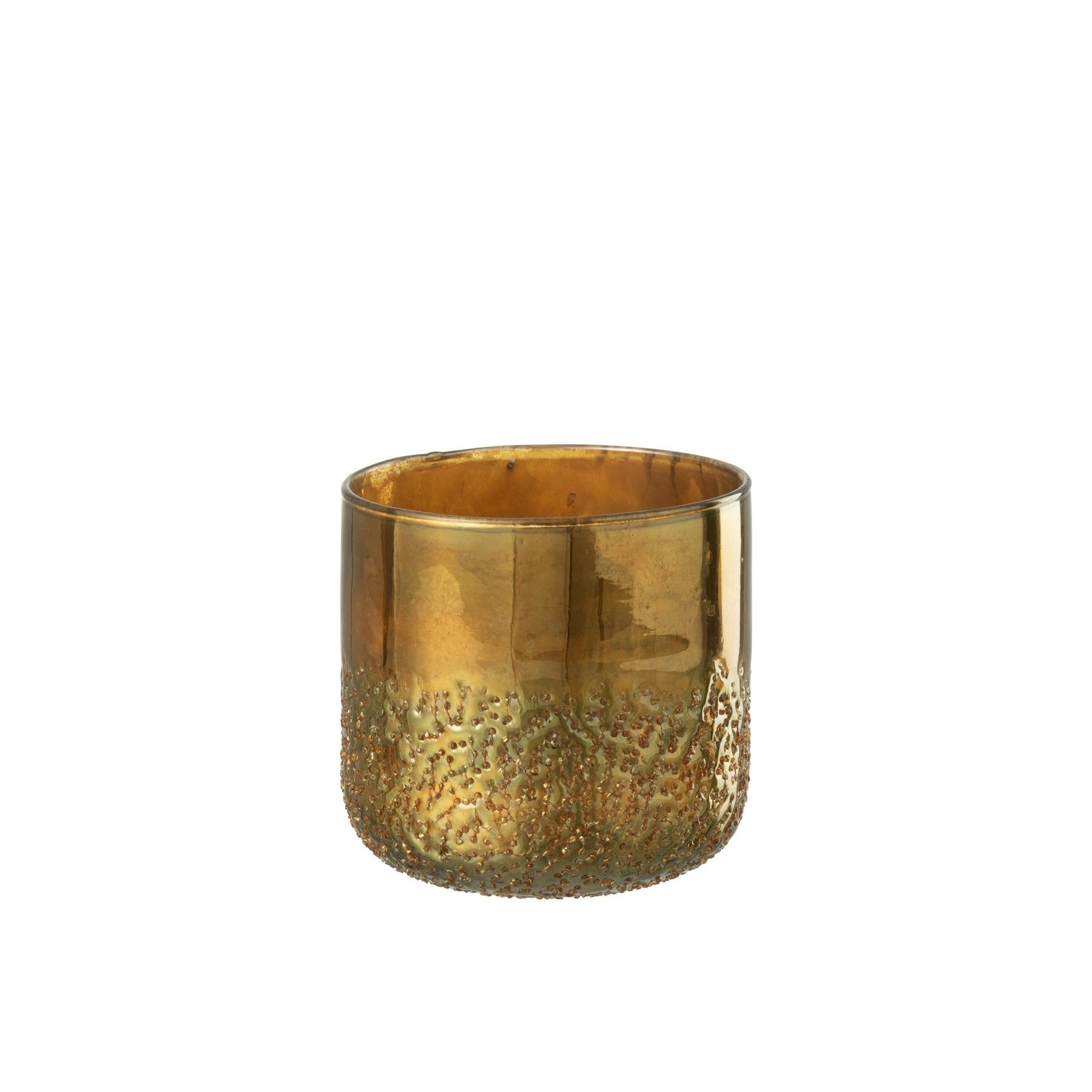 J-Line windlicht Spiegel - glas - goud - medium