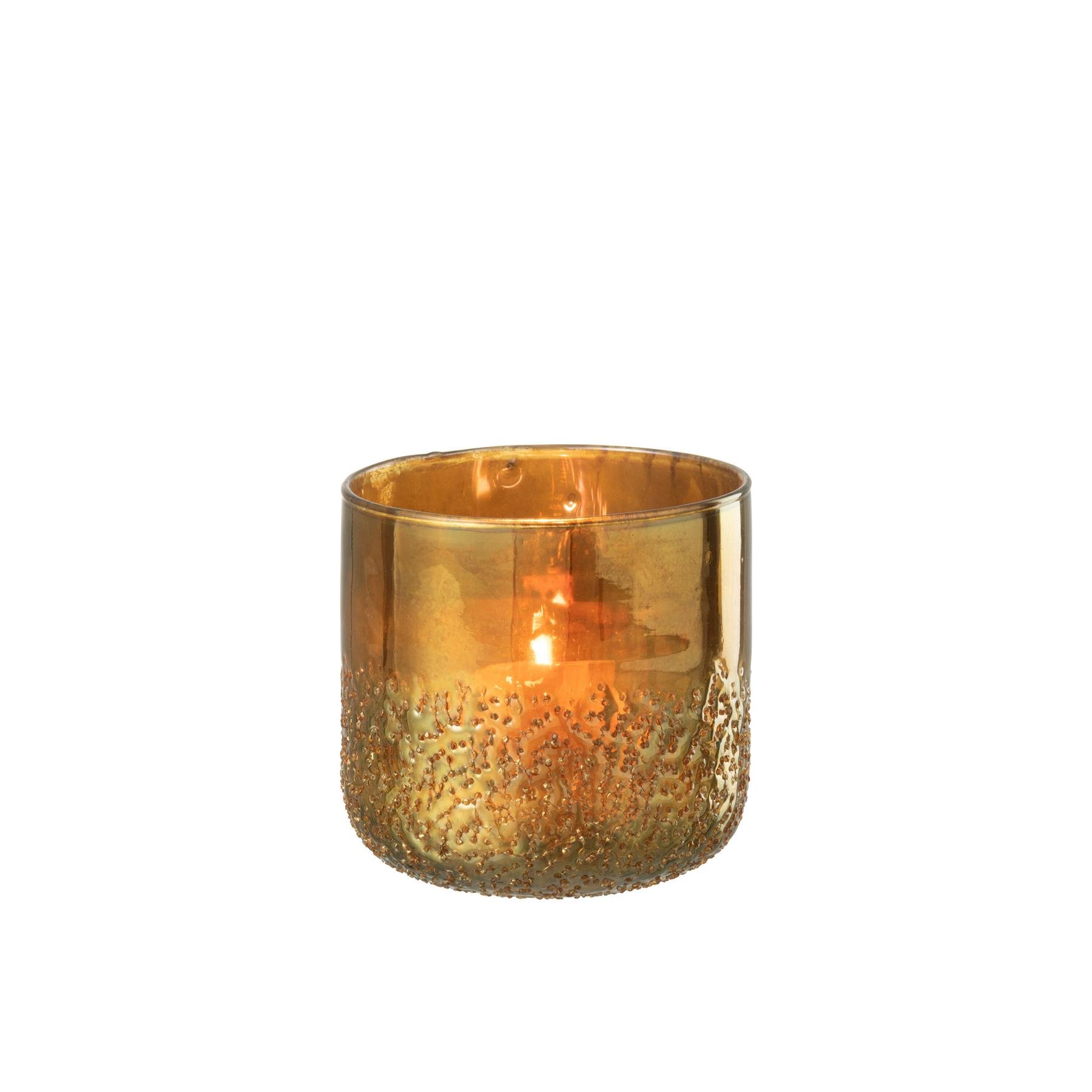 J-Line windlicht Spiegel - glas - goud - medium