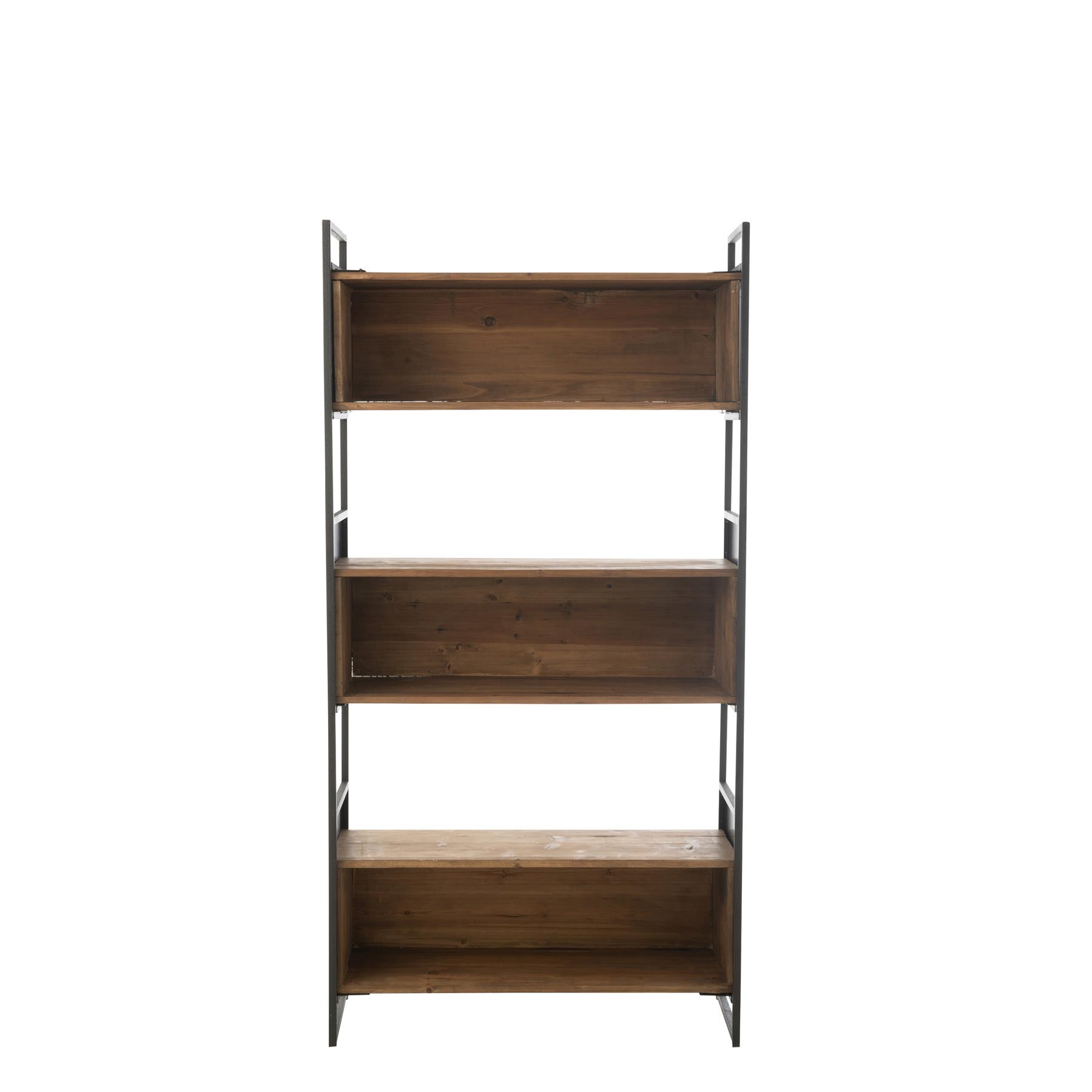 J-Line rek - hout|metaal - zwart|naturel - small
