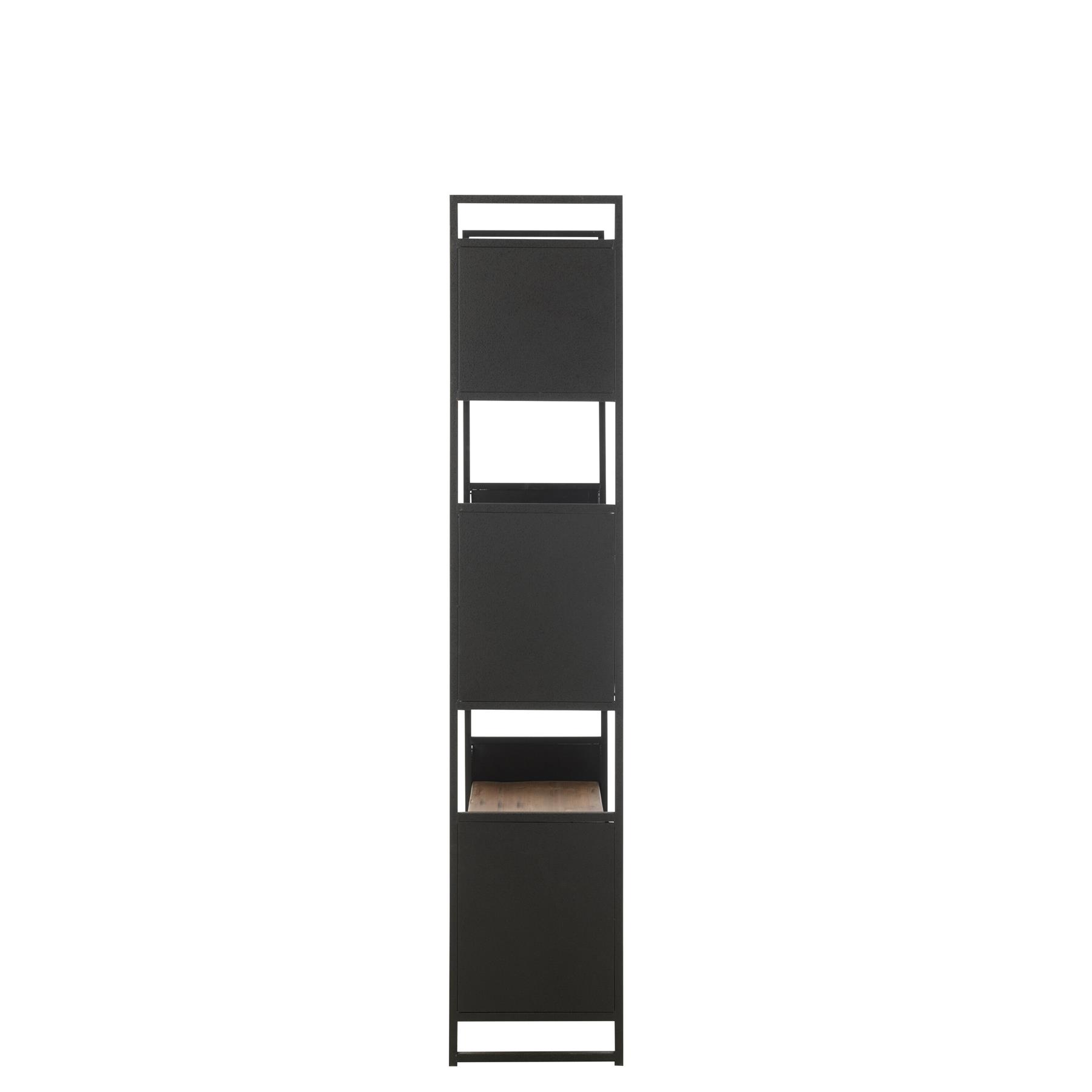 J-Line rek - hout|metaal - zwart|naturel - small