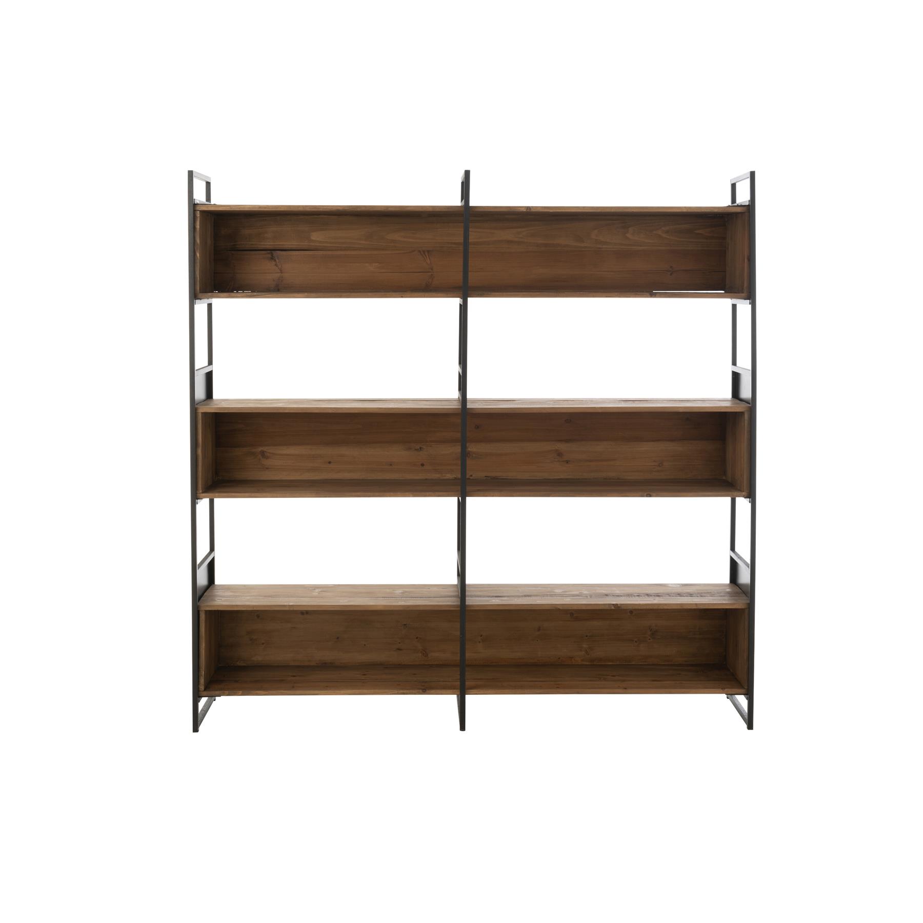 J-Line rek - hout|metaal - zwart|naturel - large