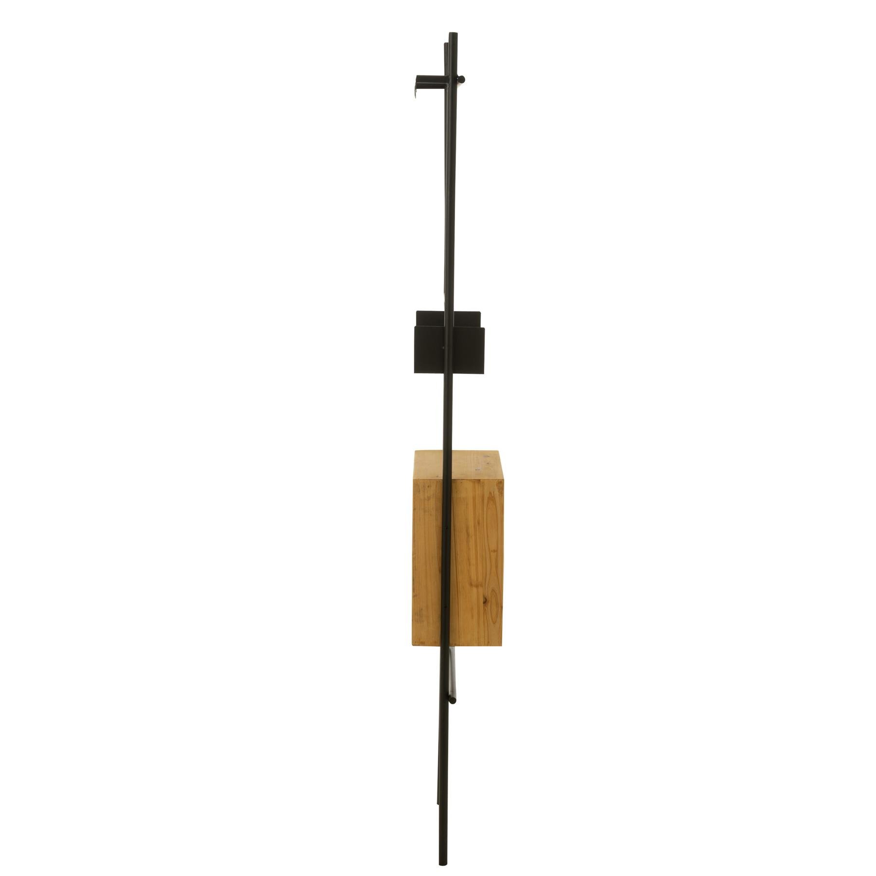 J-Line kast Muur Met Spiegel Tina - hout|ijzer - zwart|naturel