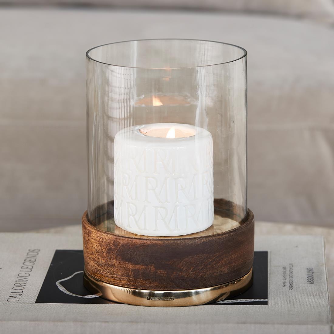 Riviera Maison Windlicht Bruin, Goud - Laglio Kaarsenhouder groot