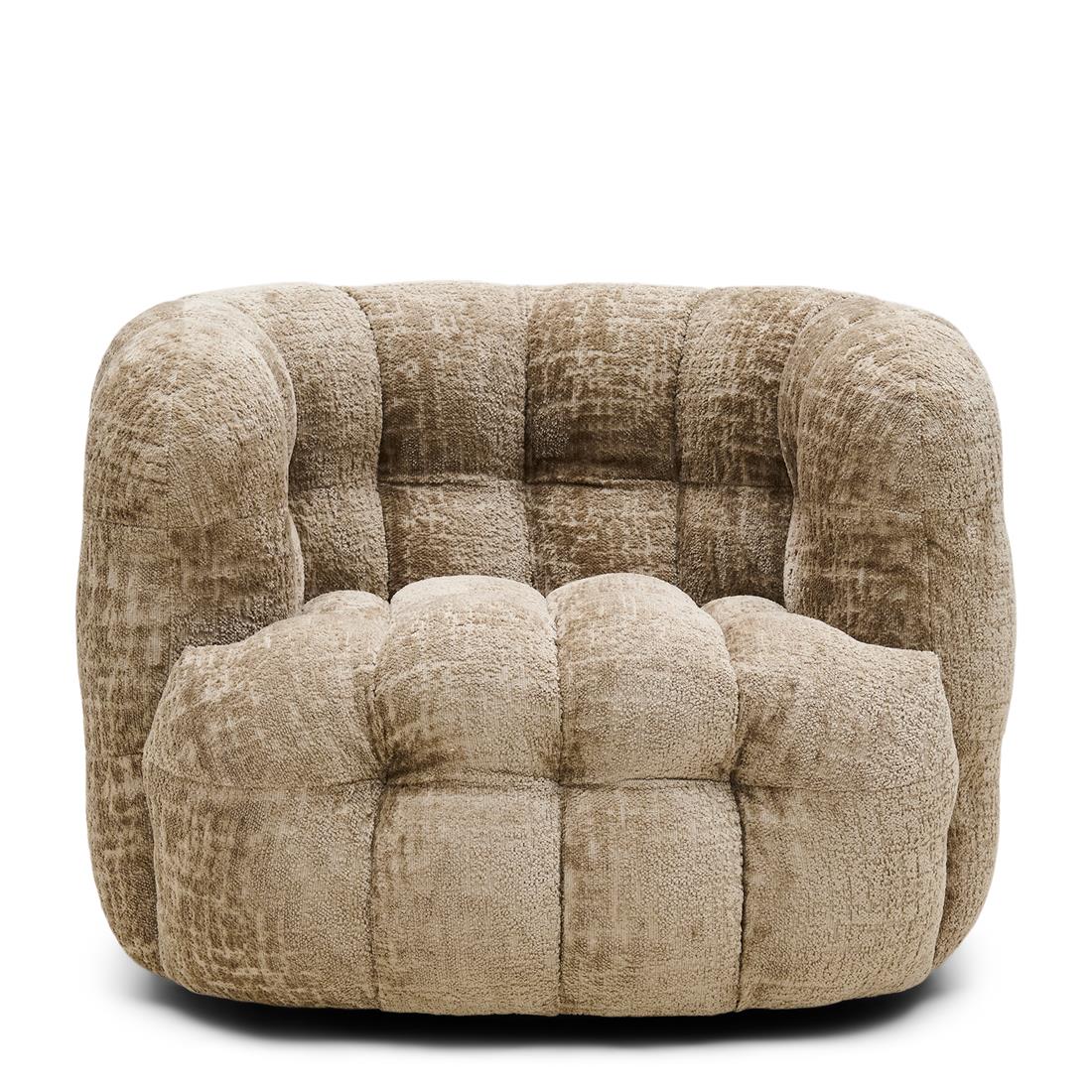 Rivièra Maison - Arosa Fauteuil in T20 - Taupe, PA5 - Polyester en Beukenhout, 101x95x75 cm
