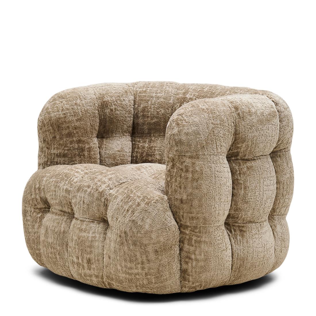 Rivièra Maison - Arosa Fauteuil in T20 - Taupe, PA5 - Polyester en Beukenhout, 101x95x75 cm
