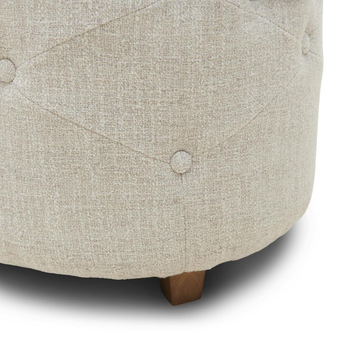 Riviera Maison - Bowery Footstool Antique White - Antiek Wit