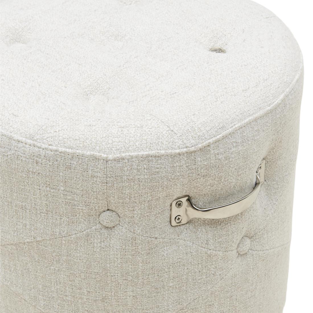 Riviera Maison - Bowery Footstool Antique White - Antiek Wit