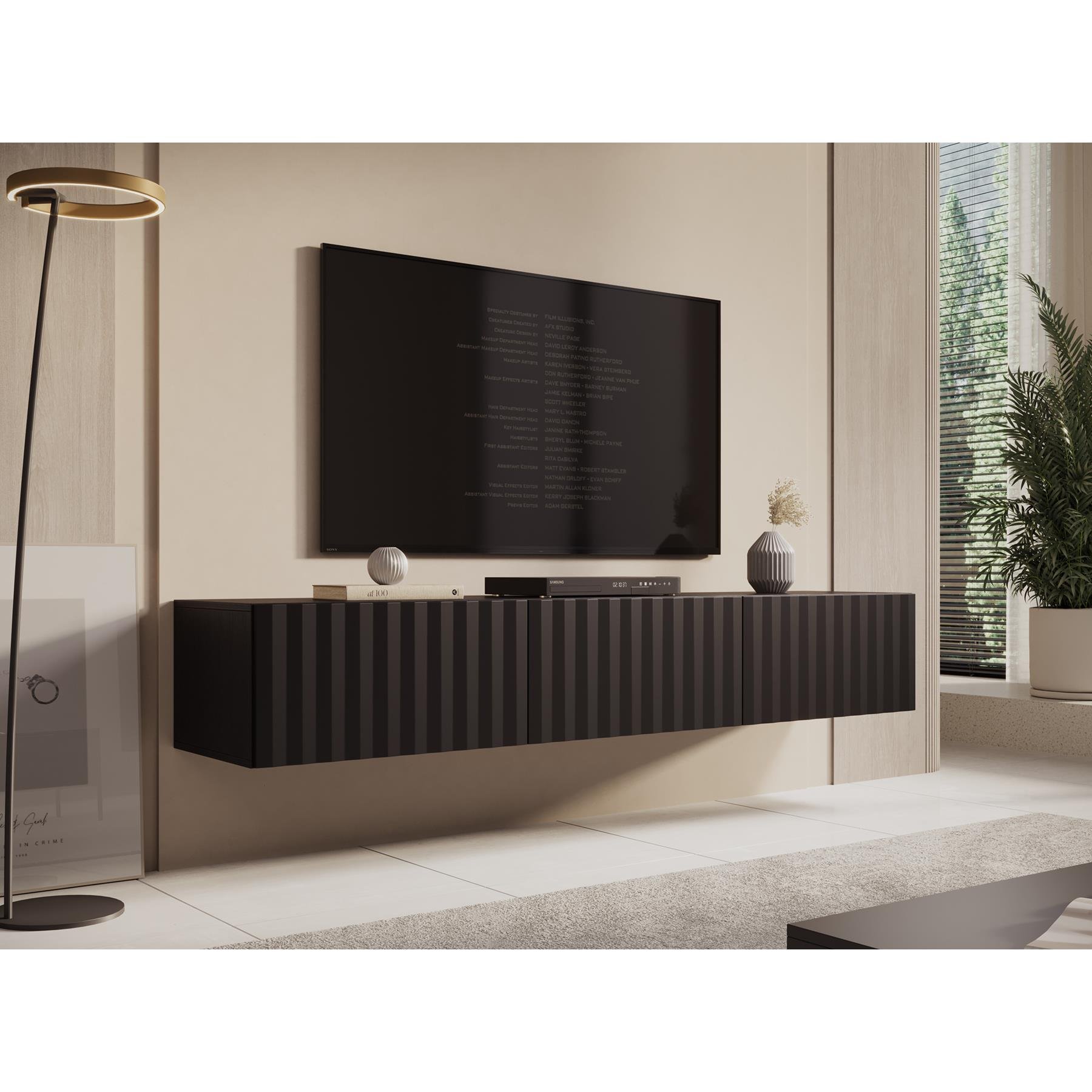 Meubella TV-Meubel Angelina - Zwart - 192 cm