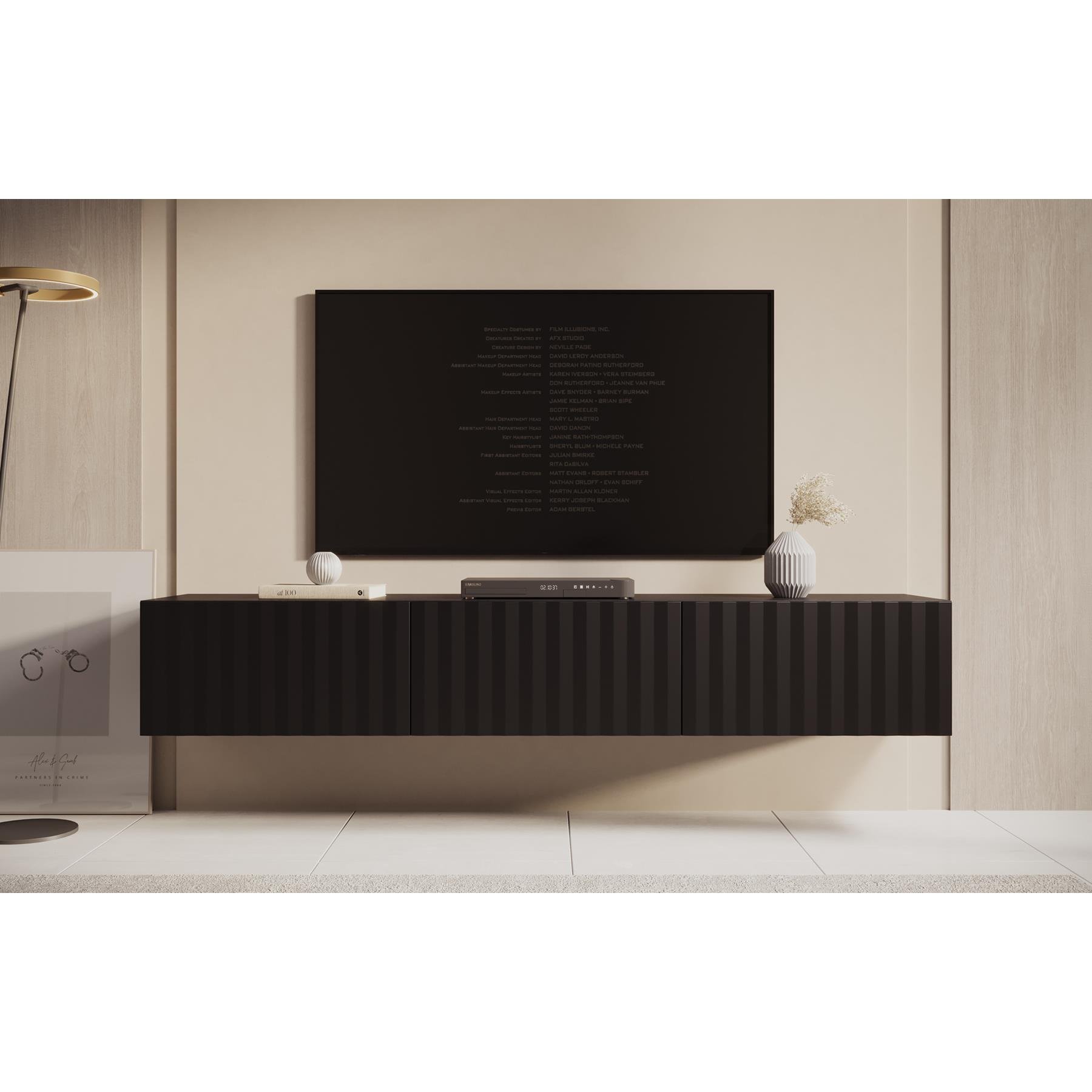 Meubella TV-Meubel Angelina - Zwart - 192 cm