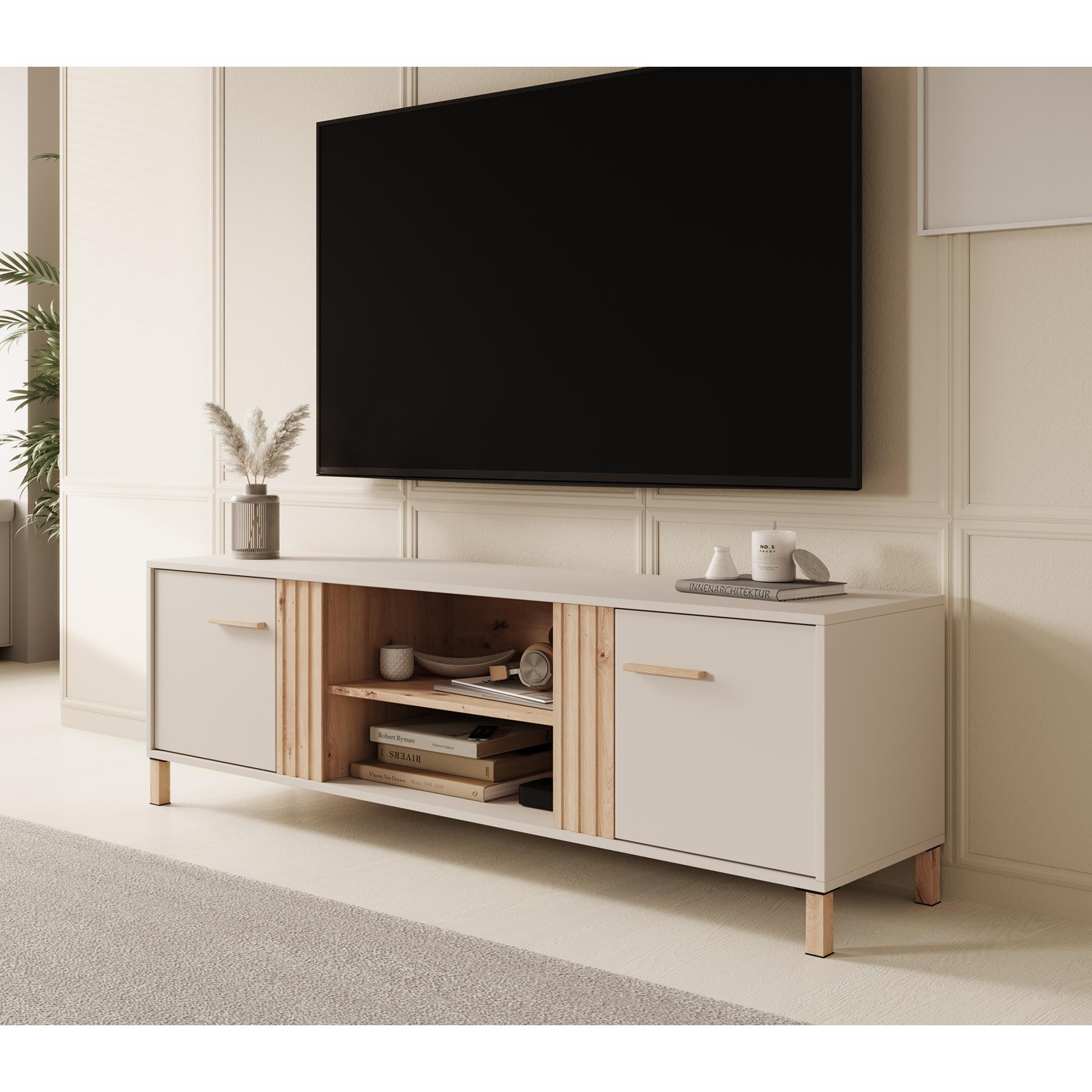 Meubella TV-Meubel Bahia - Beige - 163 cm