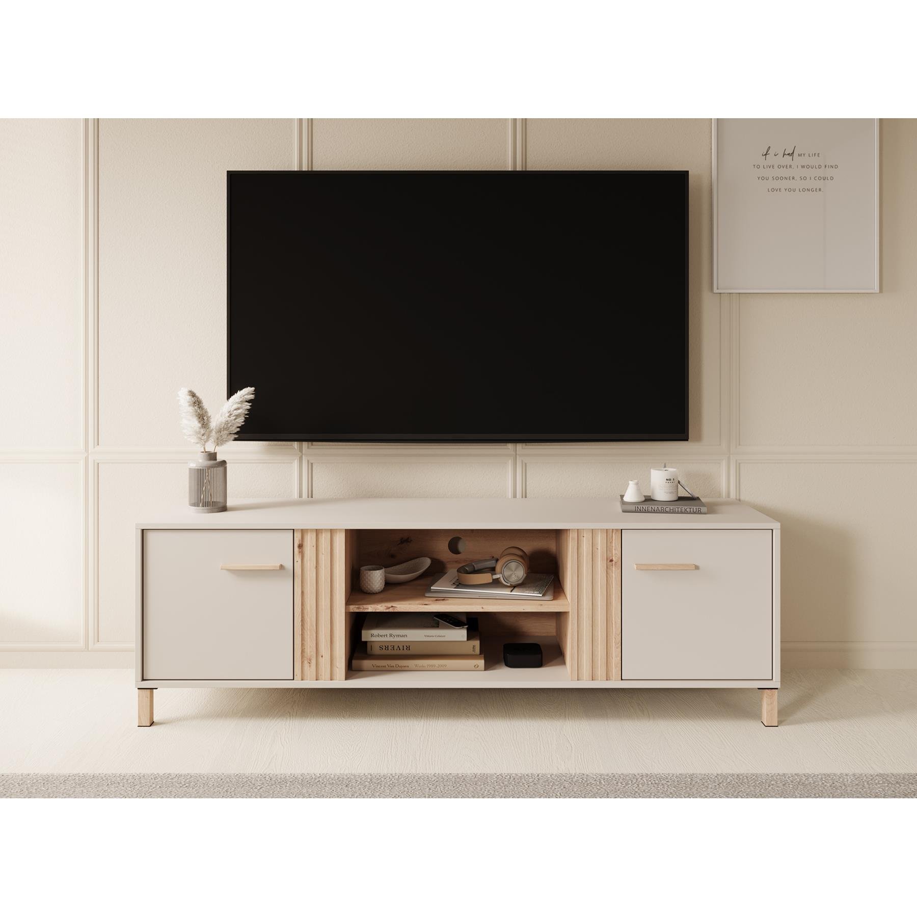 Meubella TV-Meubel Bahia - Beige - 163 cm