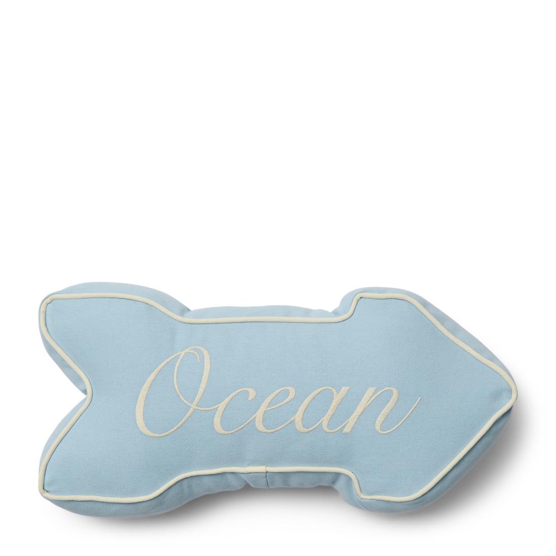 Riviera Maison Sierkussen Blauw - Beach Sign Decoratief kussen Katoen