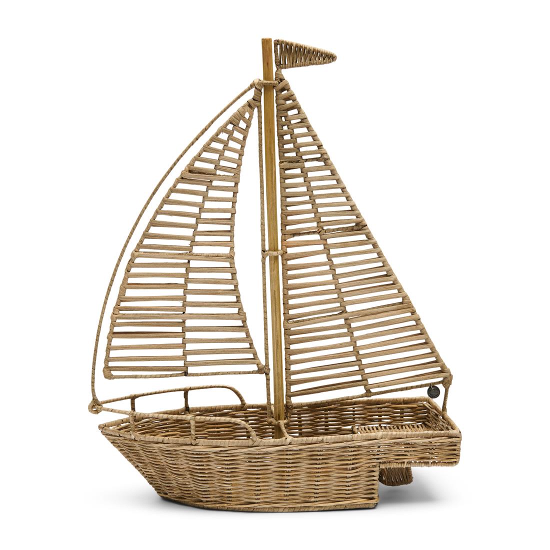 Riviera Maison Beeldje zeilboot Bruin - Sailboat Sculpture   - Rattan